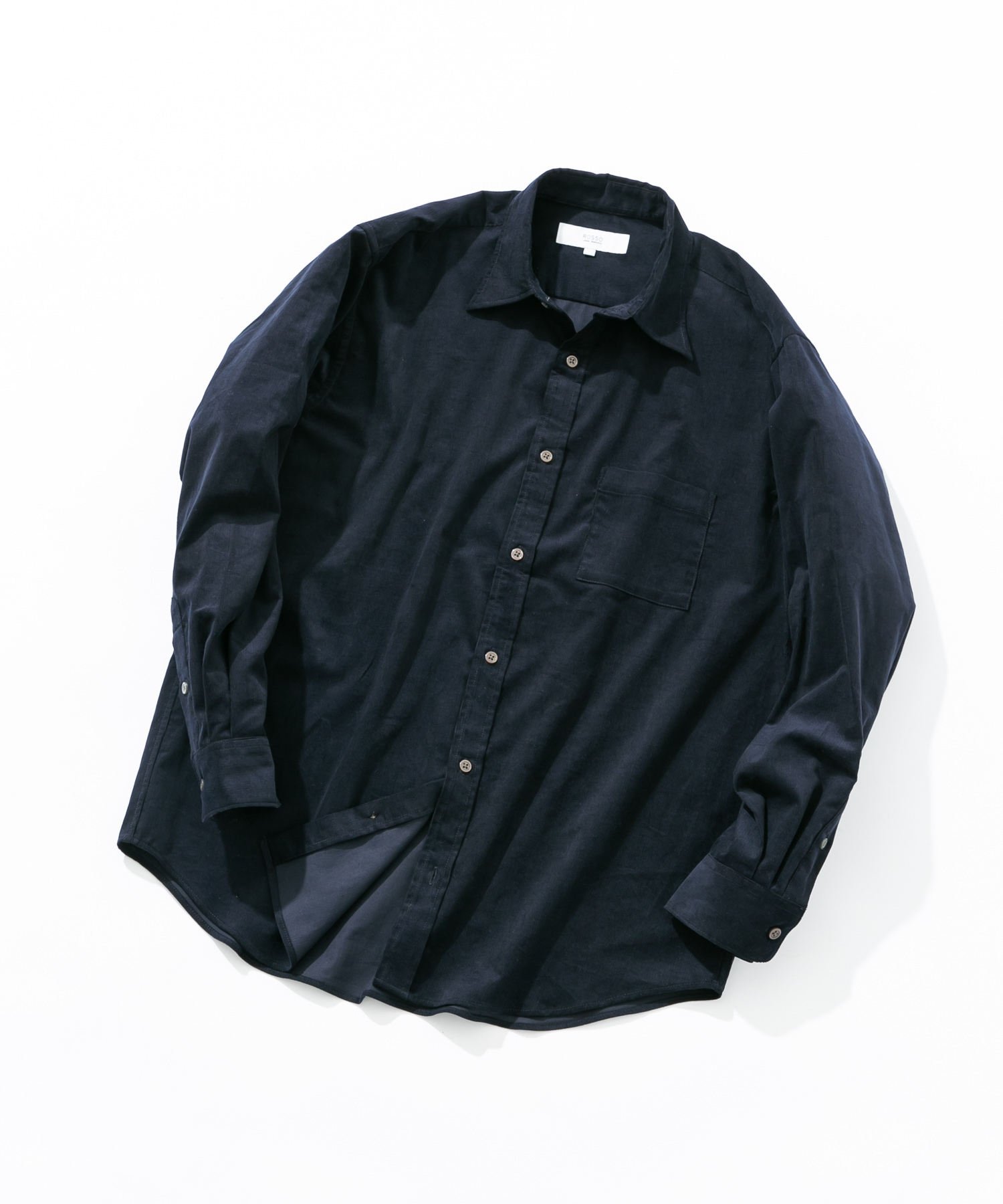 アーバンリラックスコーデュロイレギュラーシャツ NAVY S