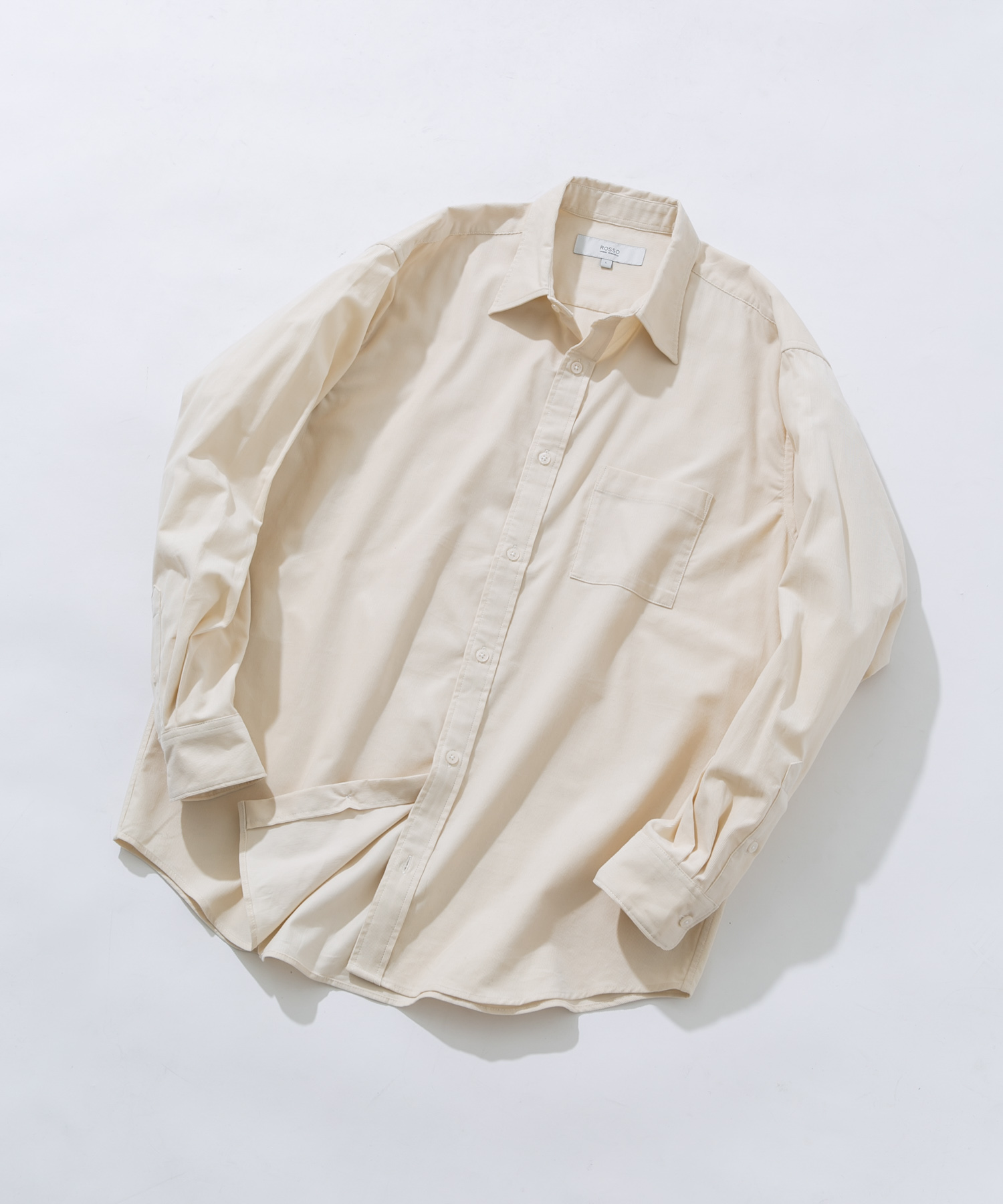 アーバンリラックスコーデュロイレギュラーシャツ IVORY S