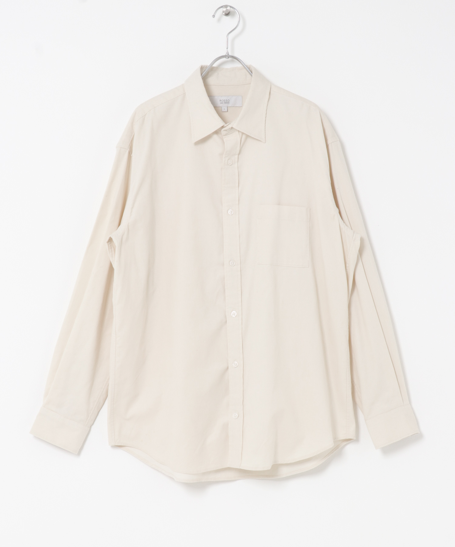 アーバンリラックスコーデュロイレギュラーシャツ IVORY S