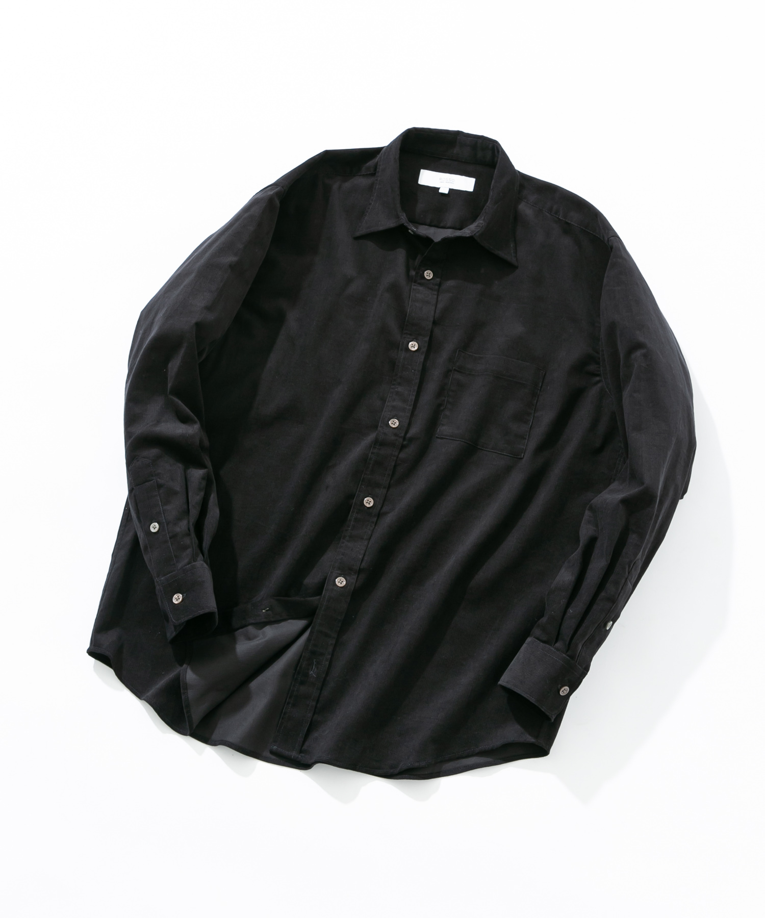 アーバンリラックスコーデュロイレギュラーシャツ BLACK S