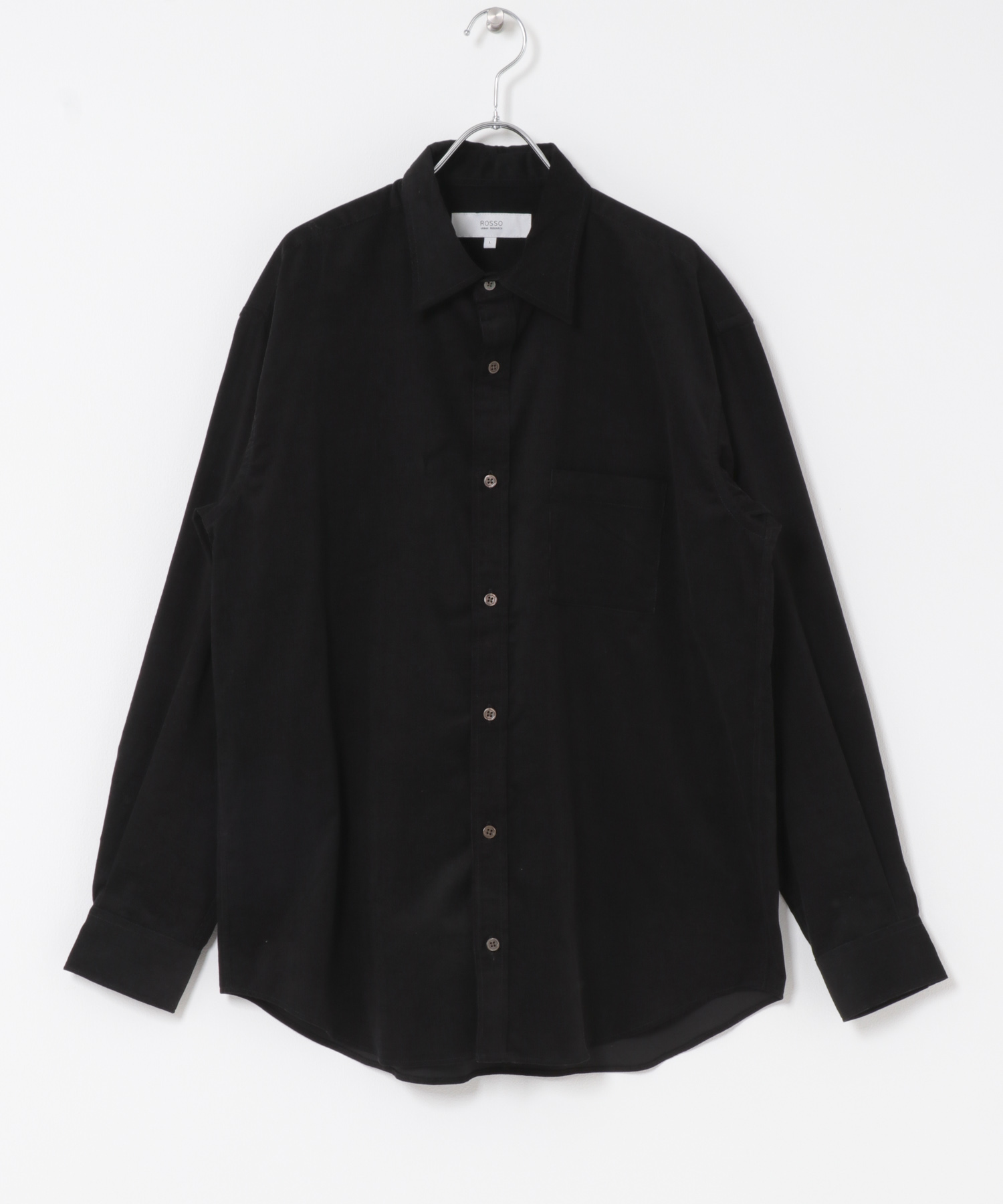 アーバンリラックスコーデュロイレギュラーシャツ BLACK S
