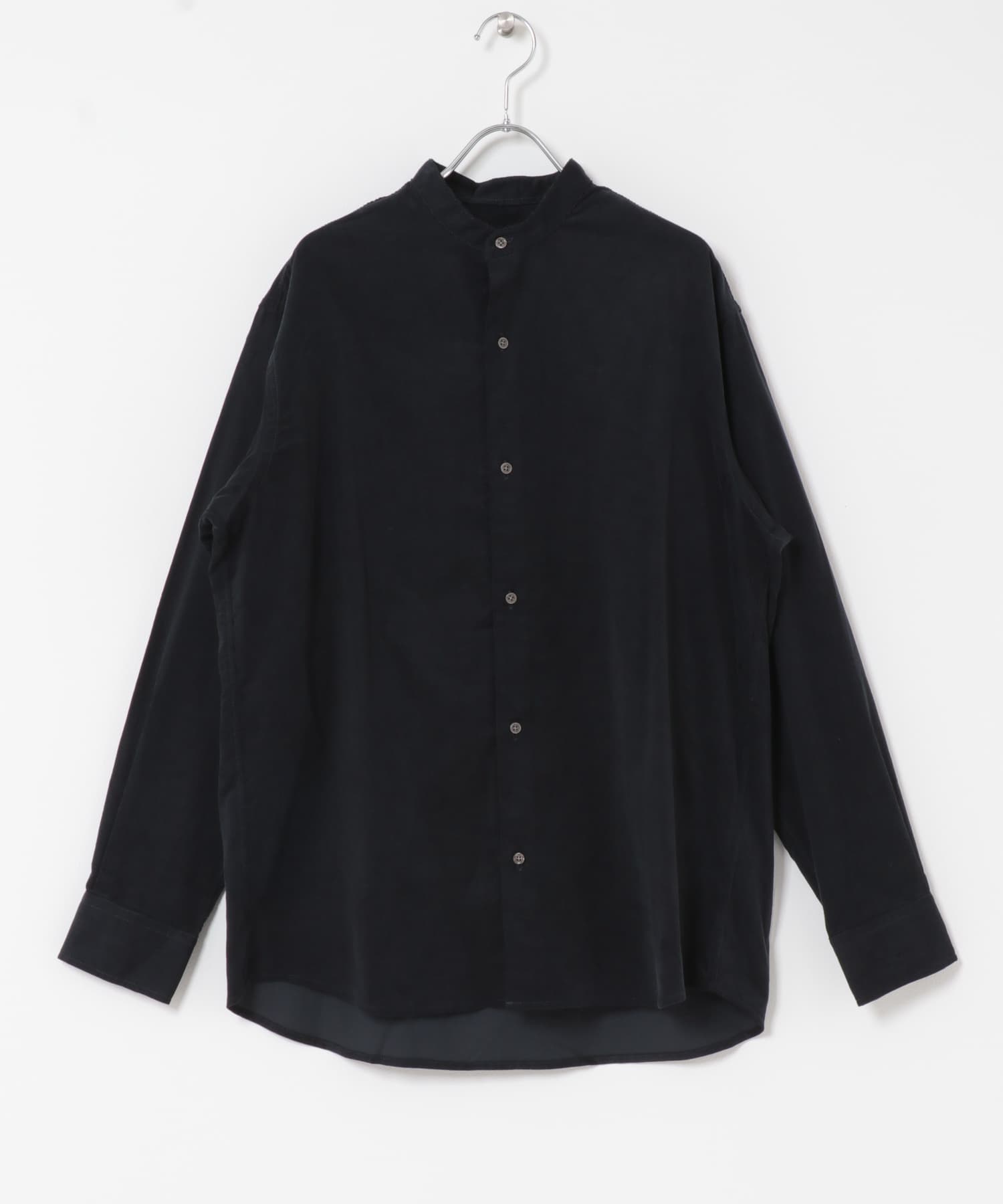 アーバンリラックスコーデュロイバンドシャツ CHARCOAL S