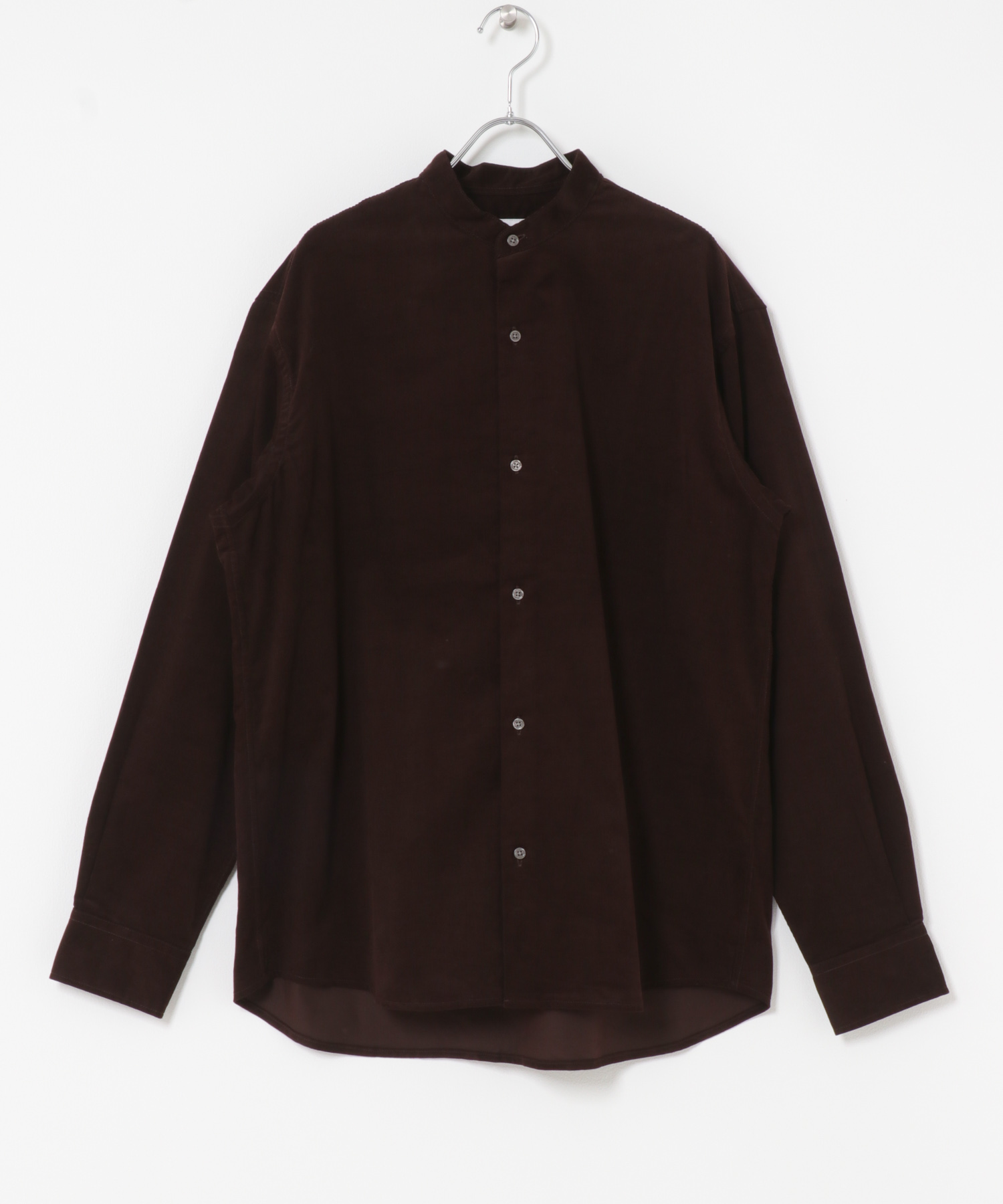 アーバンリラックスコーデュロイバンドシャツ DARK BROWN S