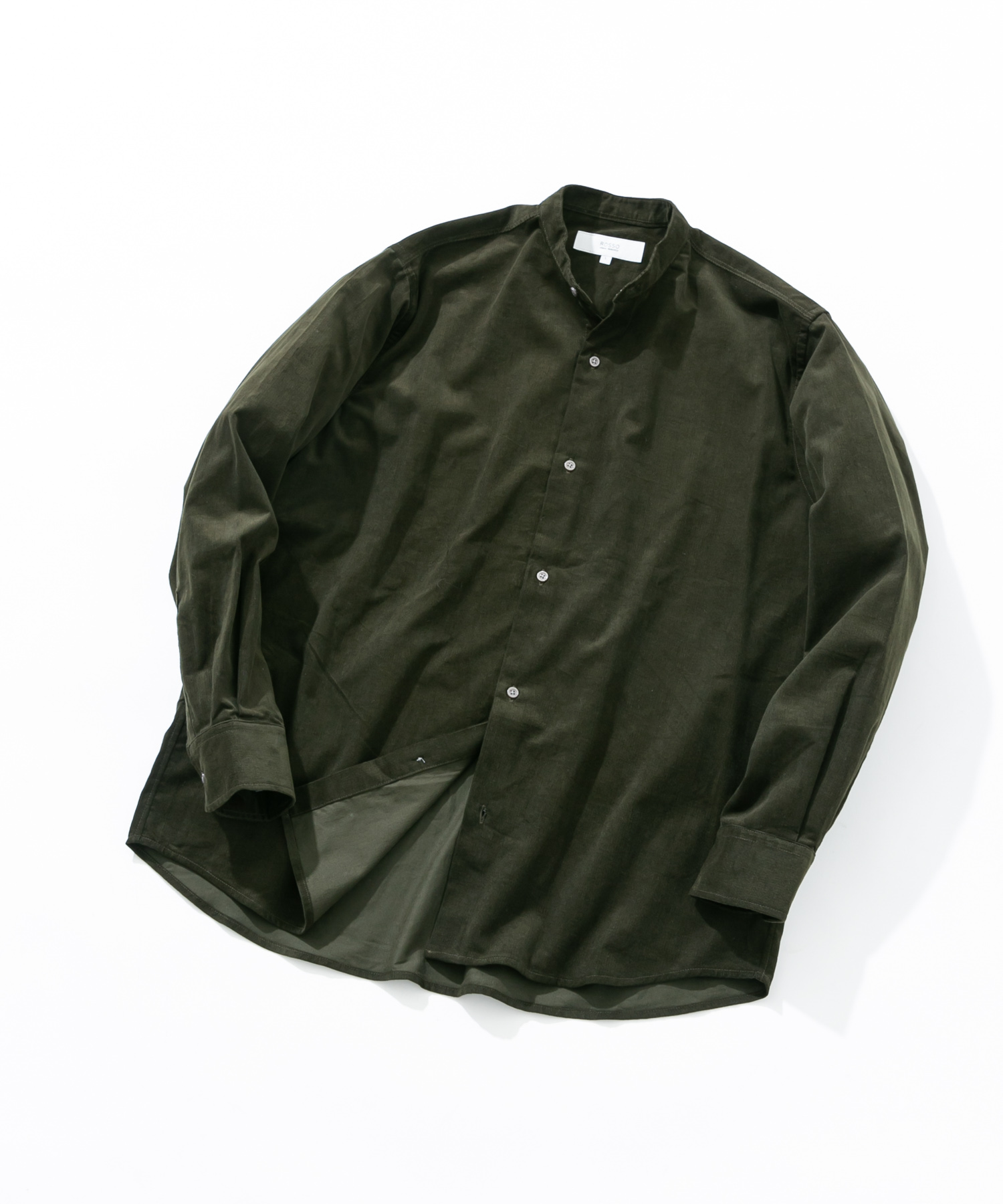 アーバンリラックスコーデュロイバンドシャツ KHAKI S
