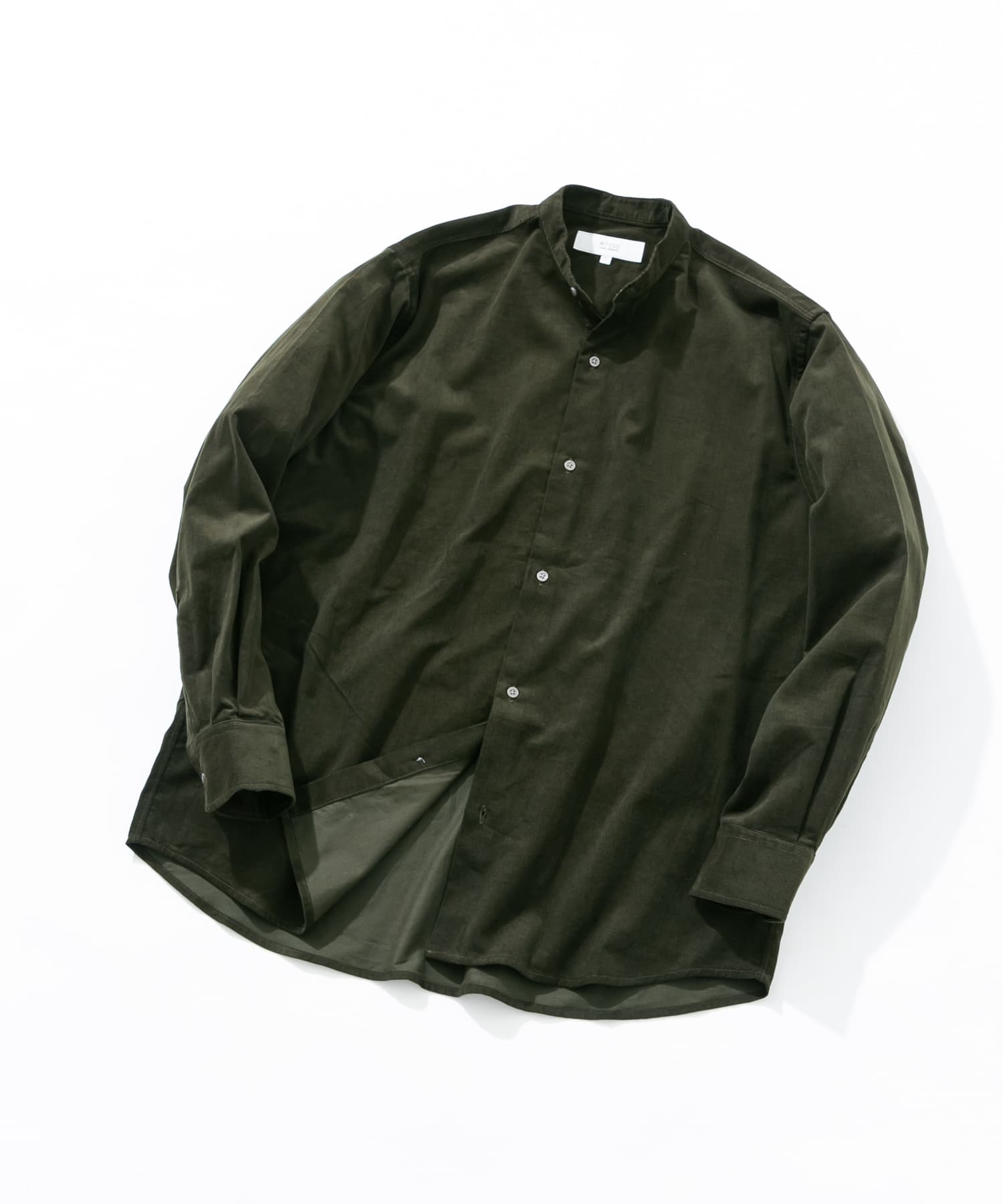 アーバンリラックスコーデュロイバンドシャツ KHAKI S