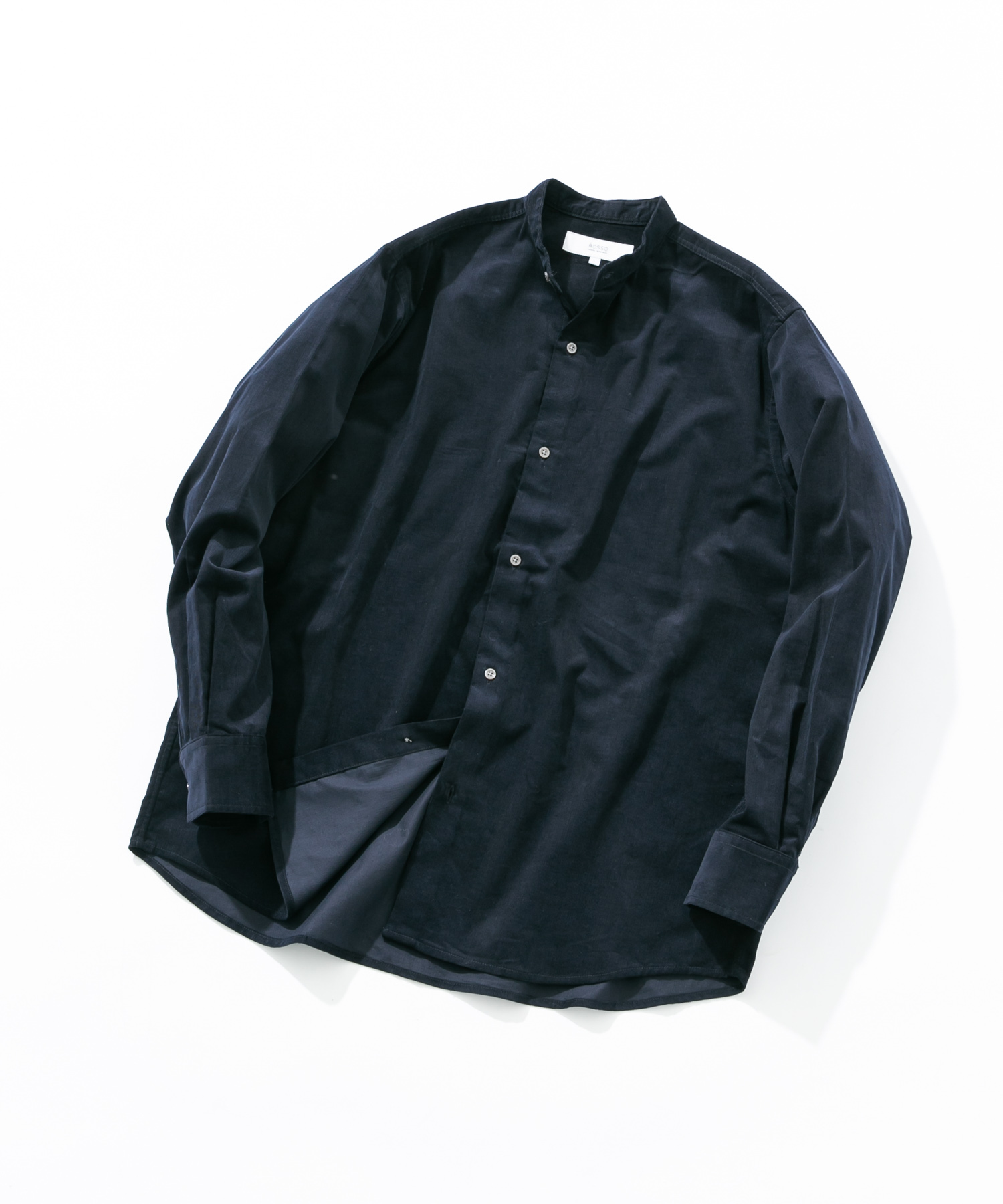アーバンリラックスコーデュロイバンドシャツ NAVY S