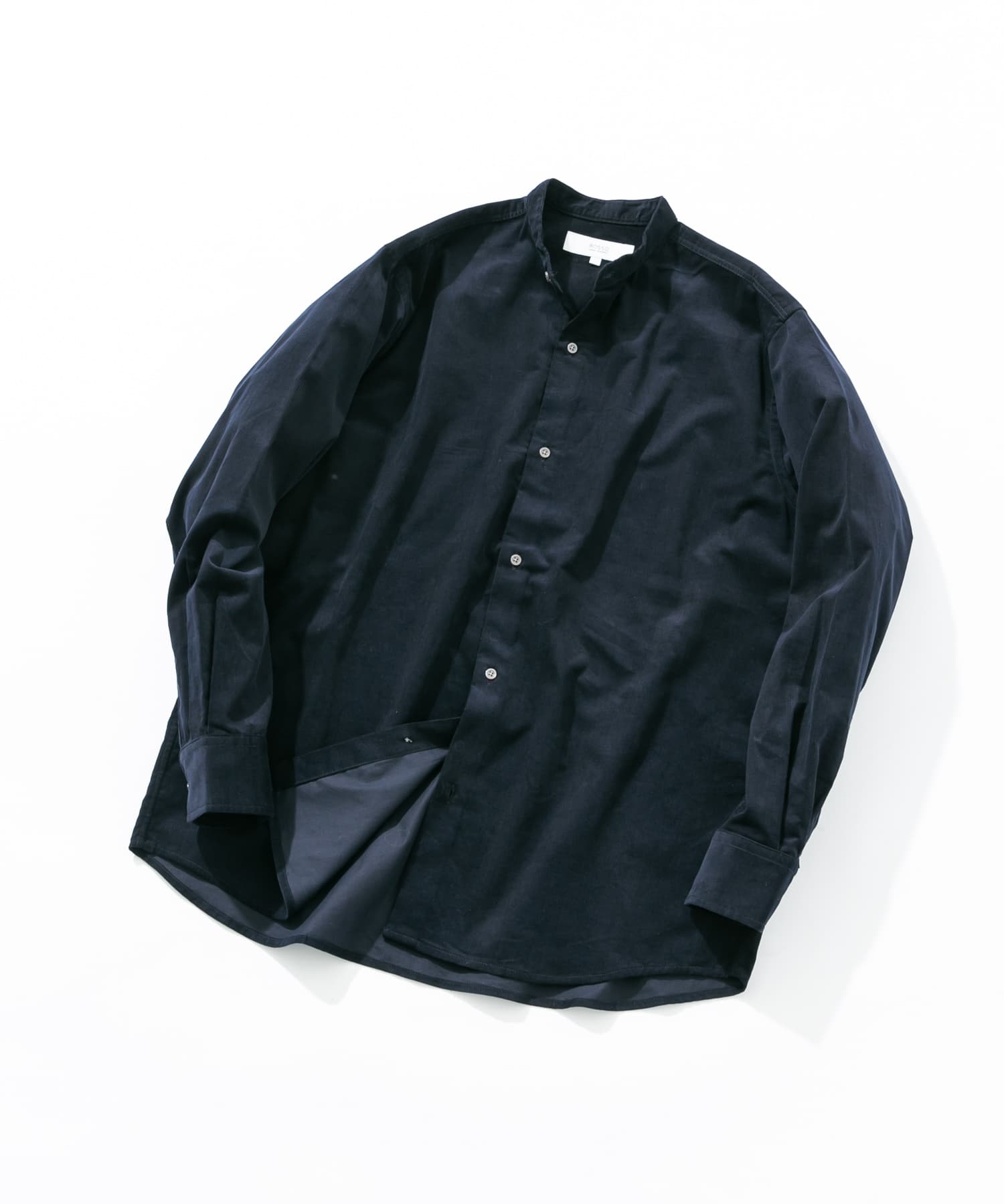 アーバンリラックスコーデュロイバンドシャツ NAVY S