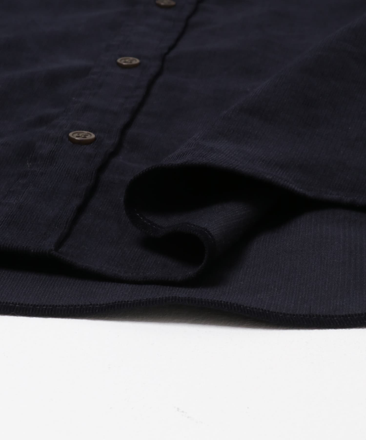 アーバンリラックスコーデュロイバンドシャツ NAVY S