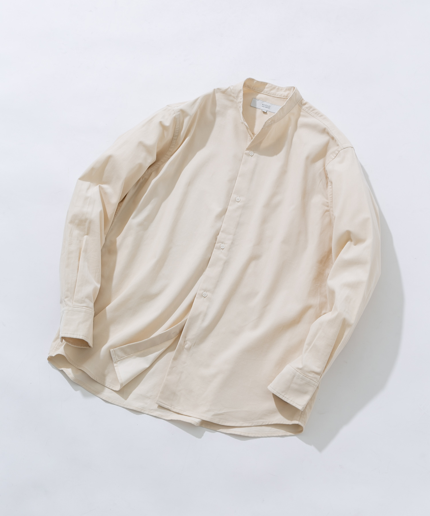 アーバンリラックスコーデュロイバンドシャツ IVORY S