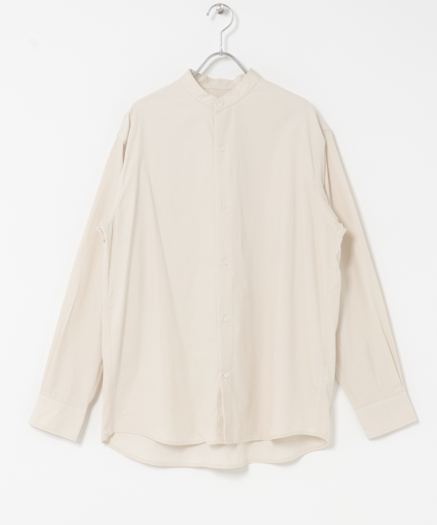 アーバンリラックスコーデュロイバンドシャツ IVORY S
