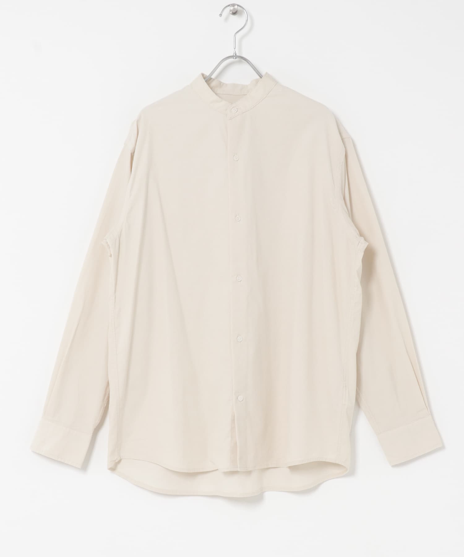 アーバンリラックスコーデュロイバンドシャツ IVORY M