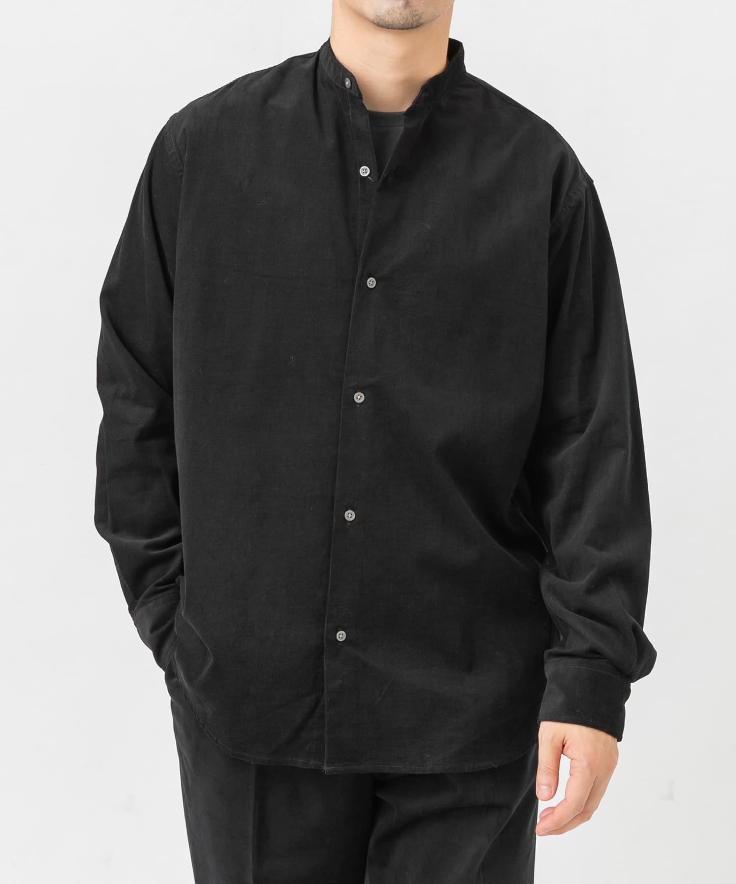アーバンリラックスコーデュロイバンドシャツ(S KHAKI): トップス