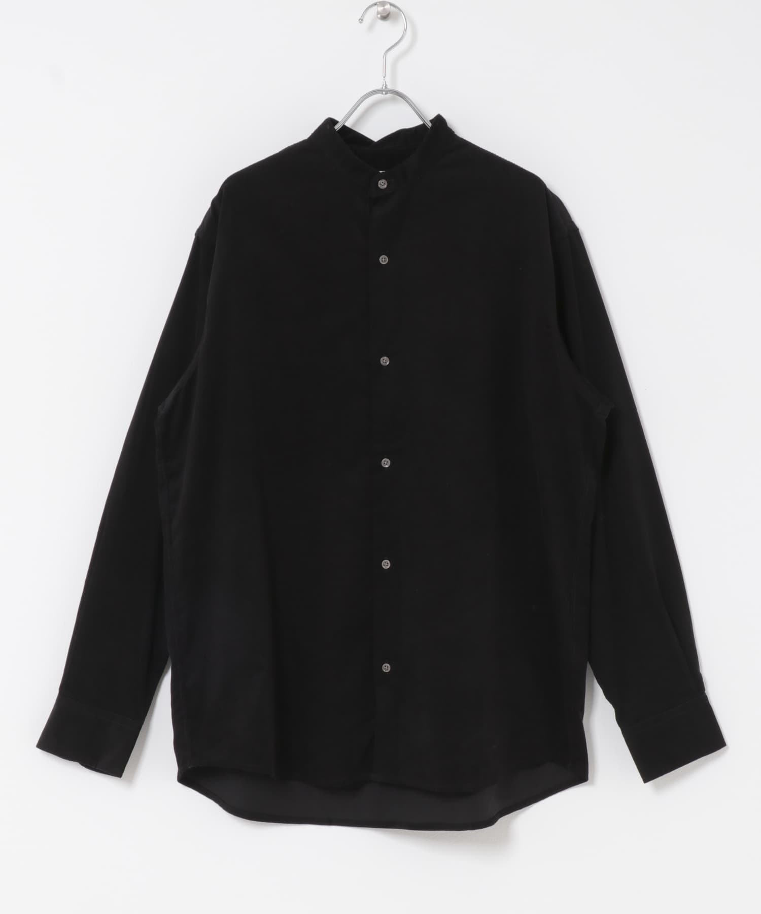 アーバンリラックスコーデュロイバンドシャツ BLACK S