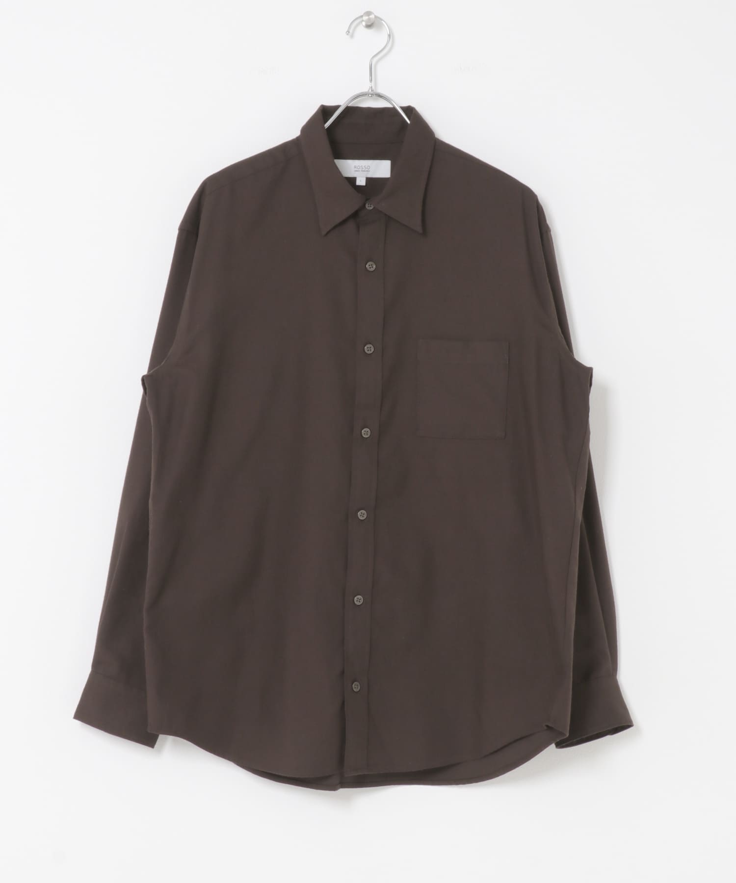 『蓄熱 / XLサイズあり』アーバンリラックスサーモネルレギュラーシャツ DARK BROWN S