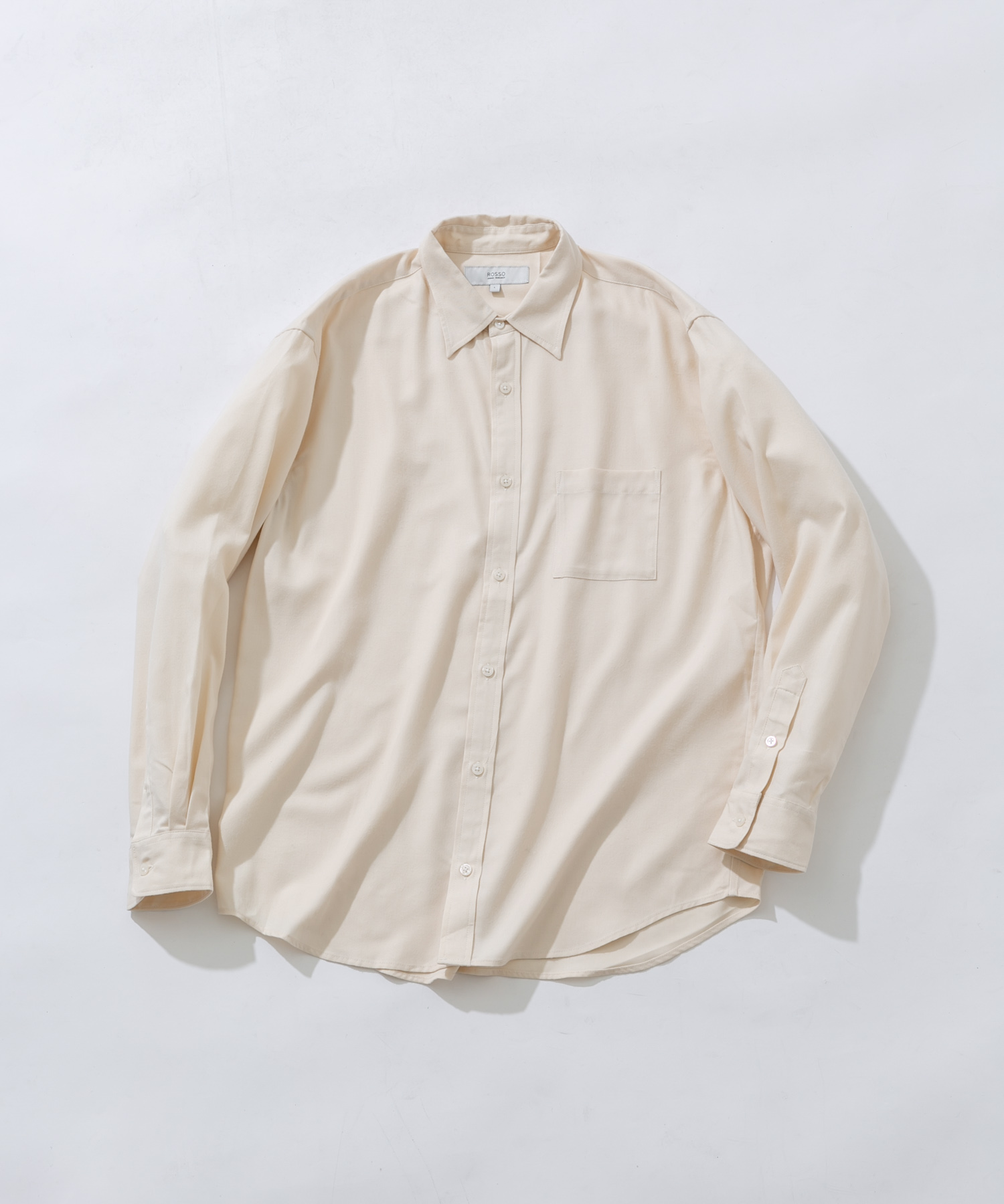 『蓄熱 / XLサイズあり』アーバンリラックスサーモネルレギュラーシャツ IVORY S