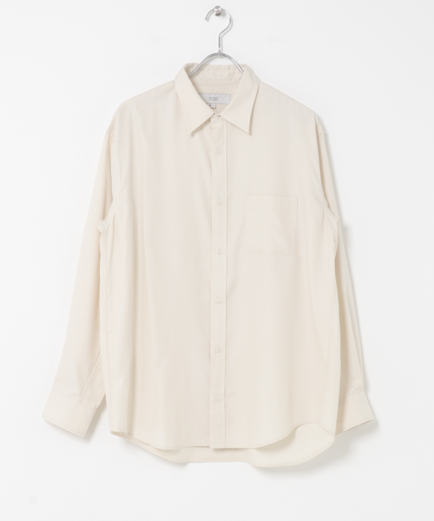 『蓄熱 / XLサイズあり』アーバンリラックスサーモネルレギュラーシャツ IVORY S