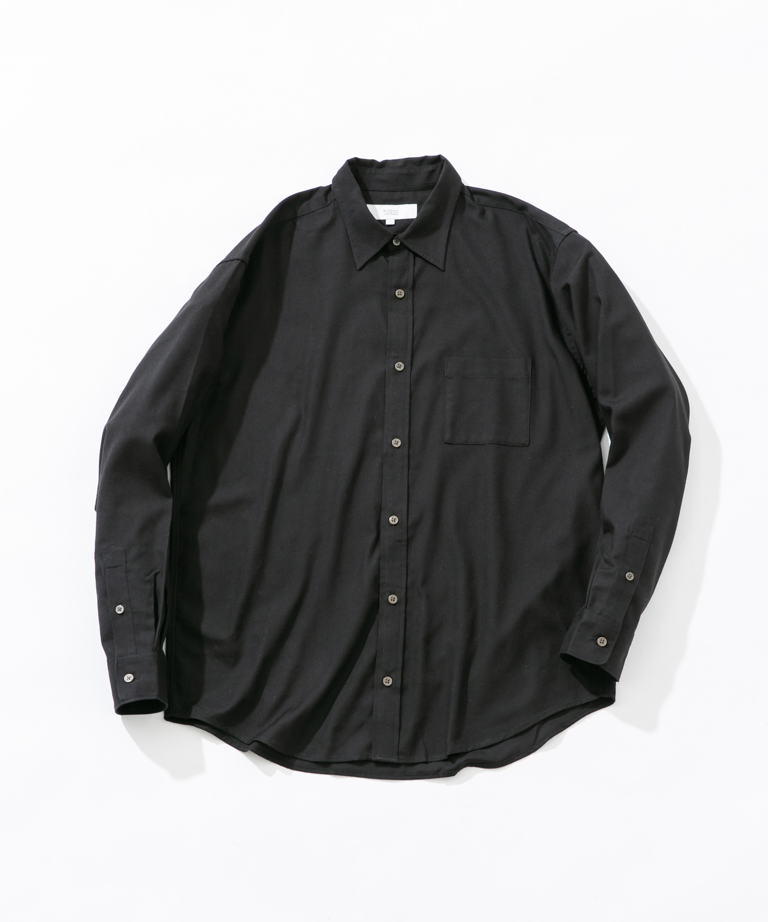 『蓄熱 / XLサイズあり』アーバンリラックスサーモネルレギュラーシャツ BLACK S