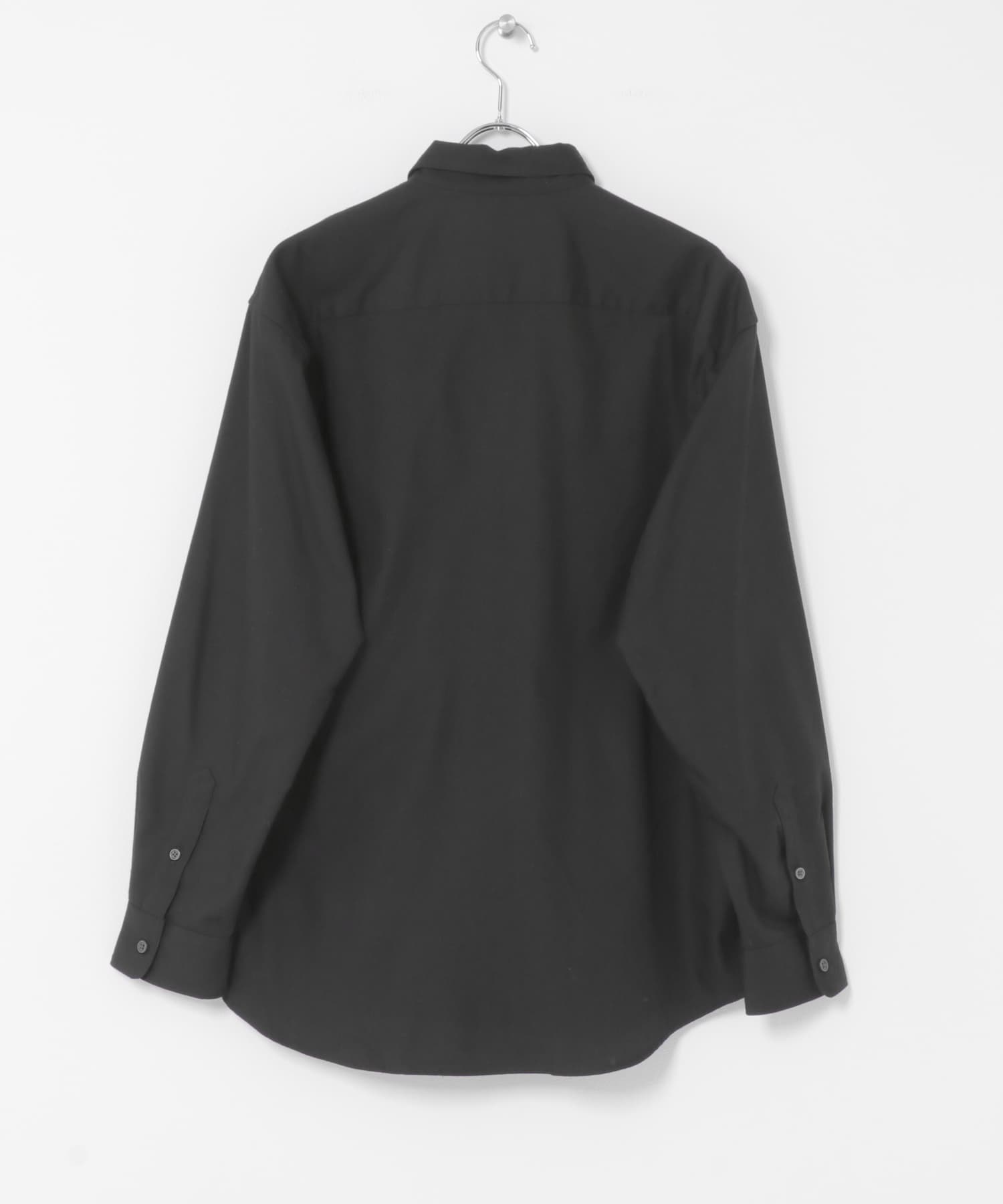 『蓄熱 / XLサイズあり』アーバンリラックスサーモネルレギュラーシャツ BLACK S