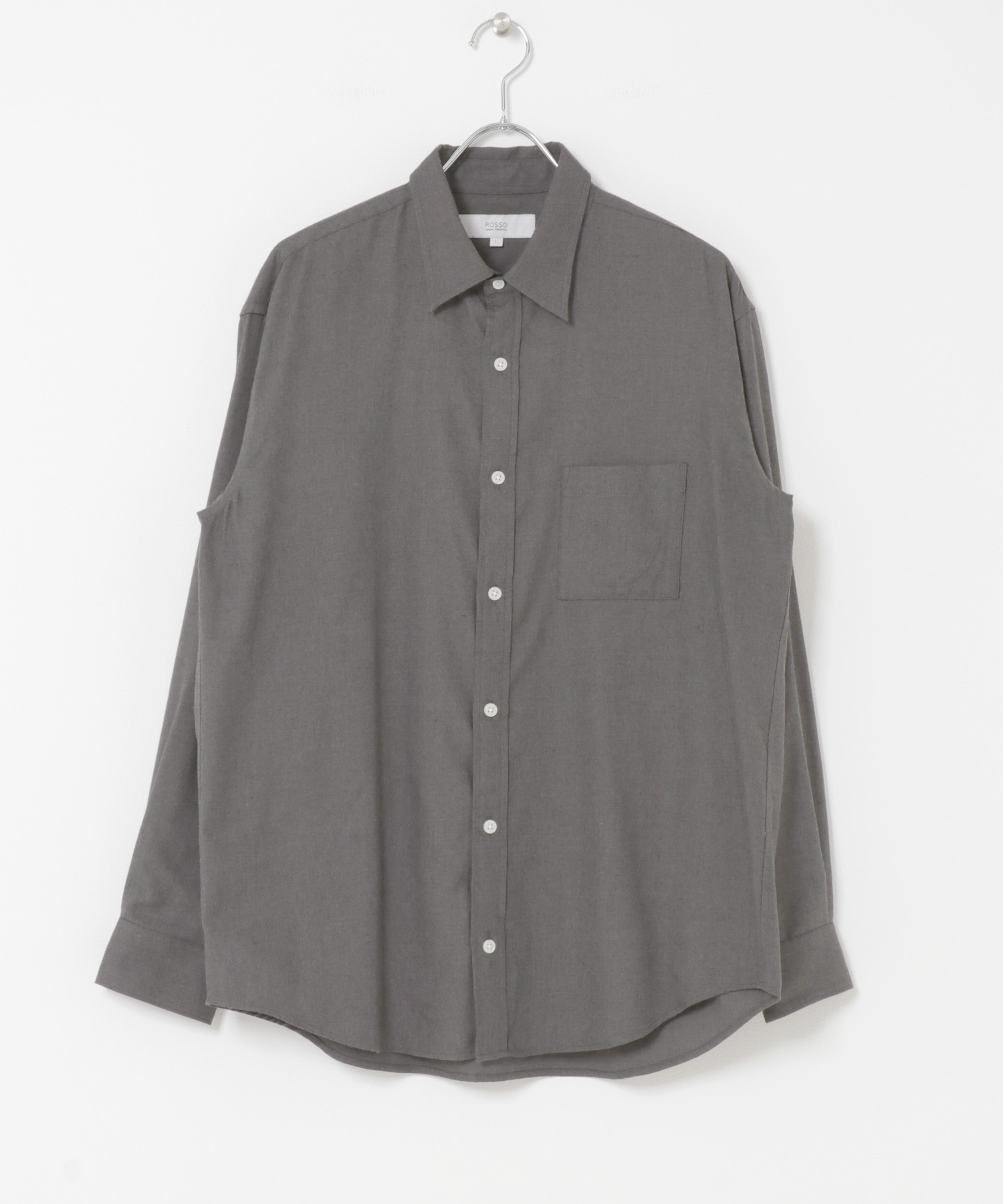 『蓄熱 / XLサイズあり』アーバンリラックスサーモネルレギュラーシャツ LIGHT GRAY S