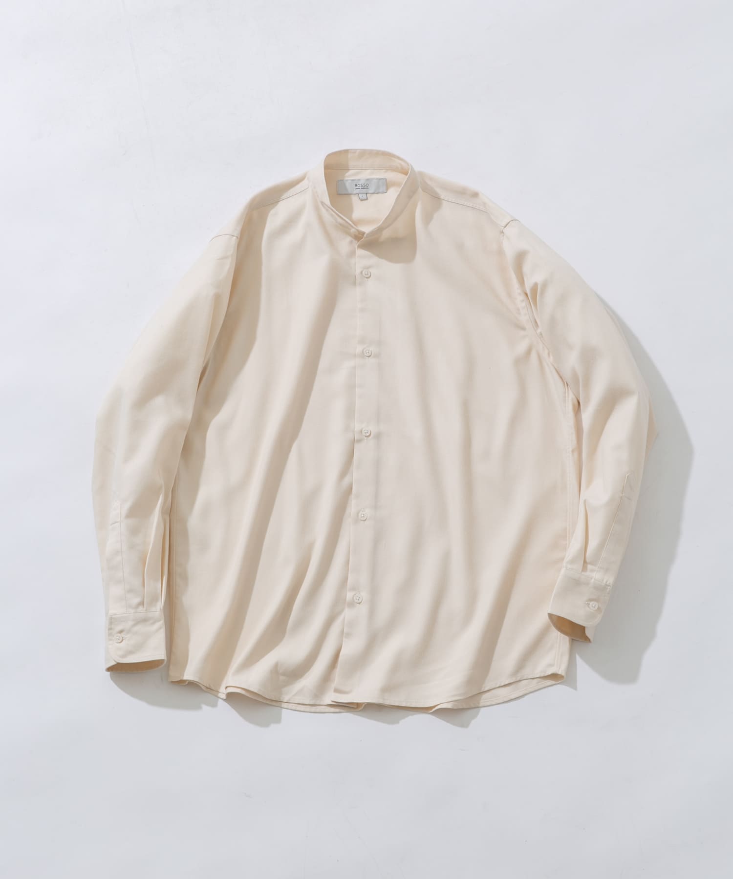 『蓄熱 / XLサイズあり』アーバンリラックスサーモネルバンドカラーシャツ IVORY S