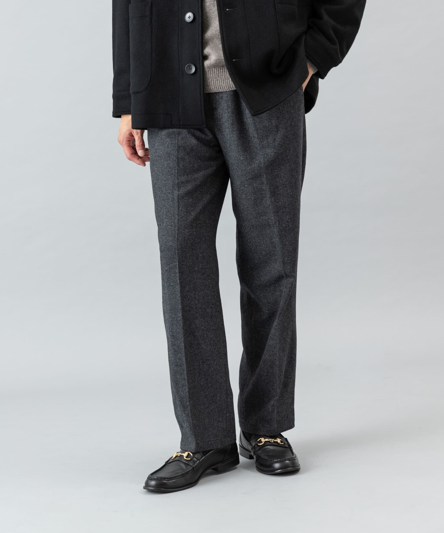 ウールツイードワイドパンツ