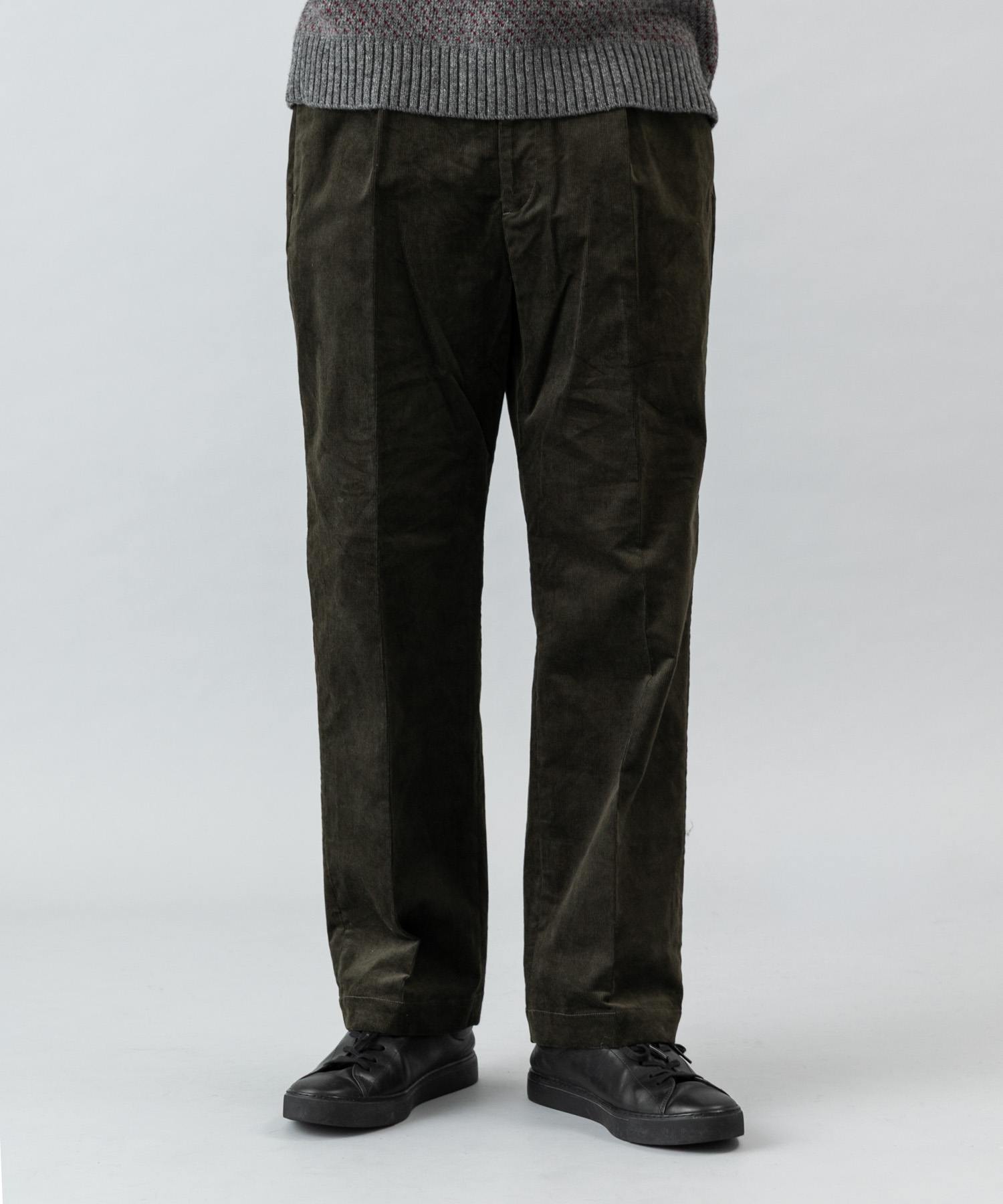 『XLサイズあり』ストレッチコーデュロイ1タックワイドスラックス