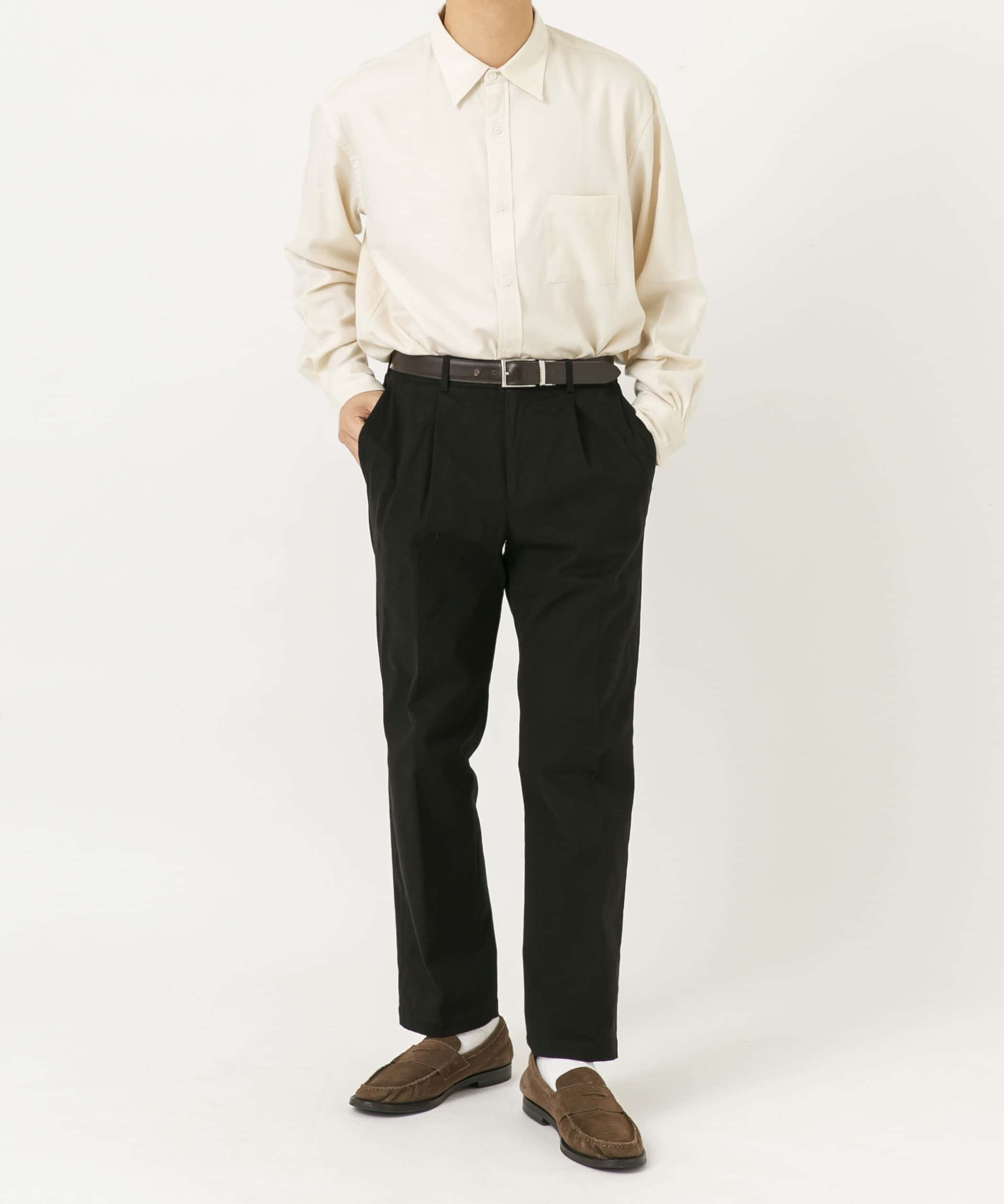 ピーチツイルストレッチスラックス BLACK L