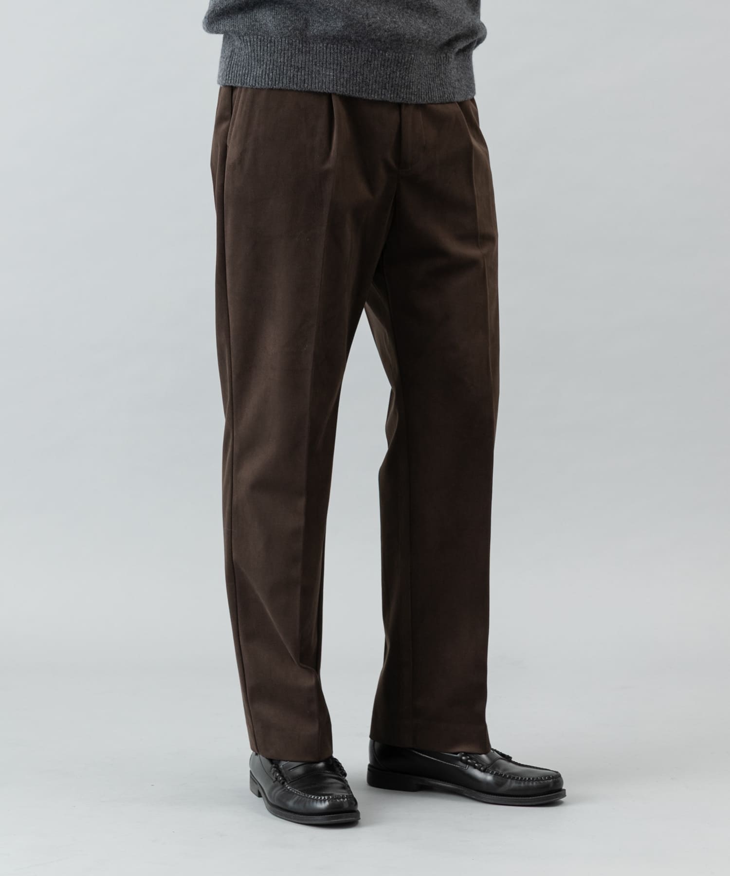 『XLサイズあり』起毛カットツイルスラックス BRN KHAKI M