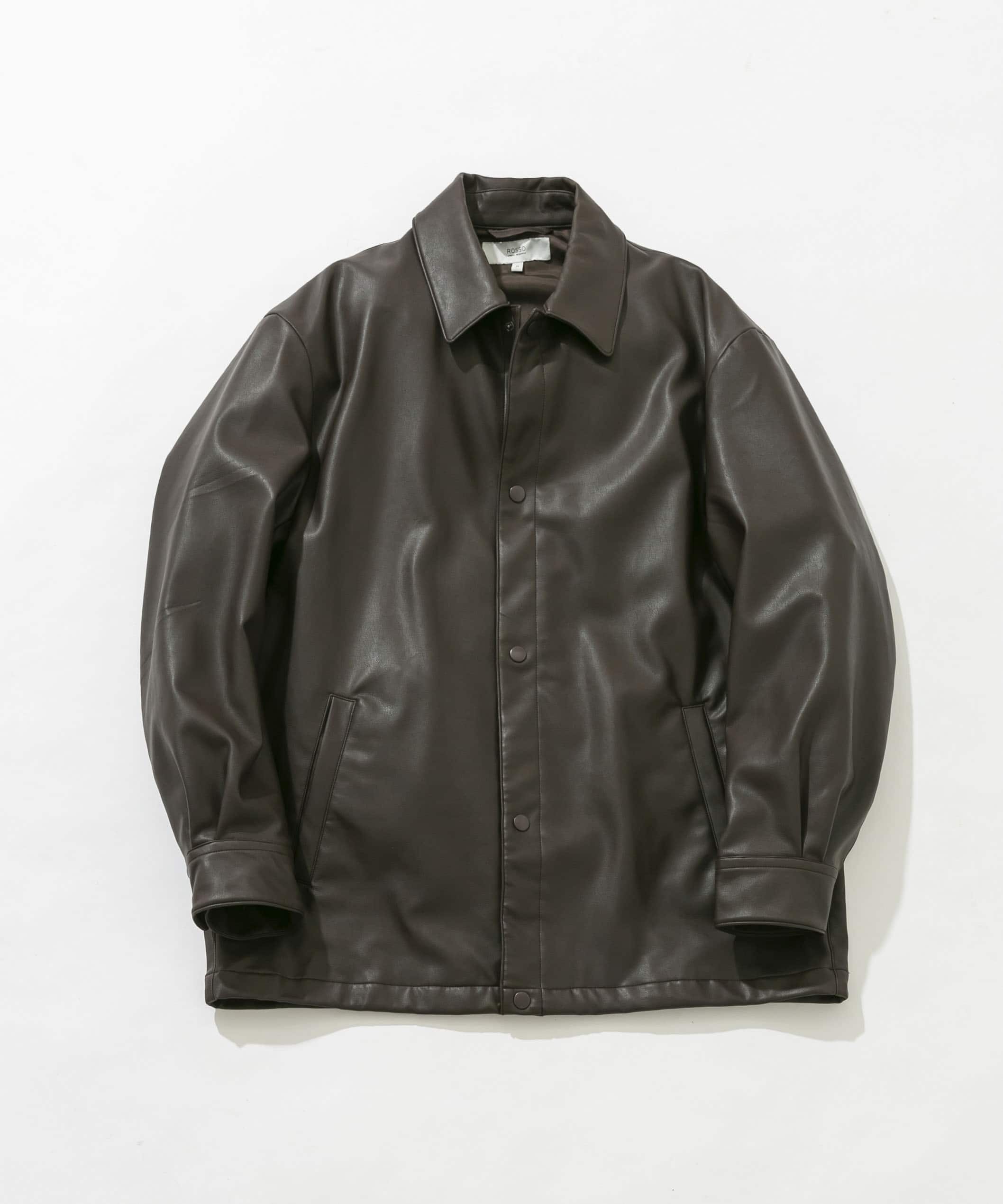 XLサイズあり』ビーガンファブリックコーチジャケット(M DARK BROWN