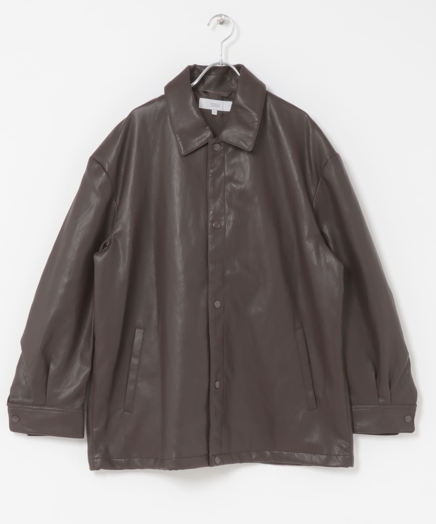 『XLサイズあり』ビーガンファブリックコーチジャケット DARK BROWN M