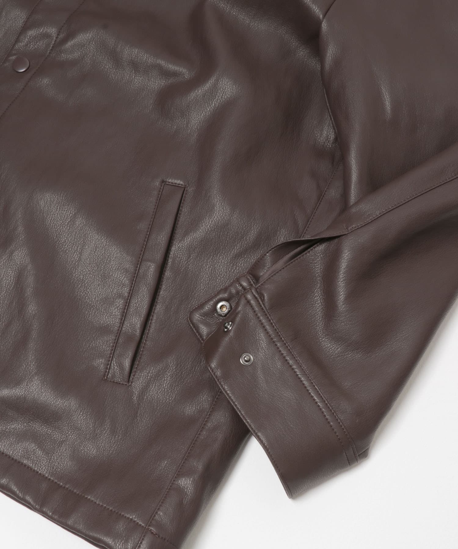 『XLサイズあり』ビーガンファブリックコーチジャケット DARK BROWN M