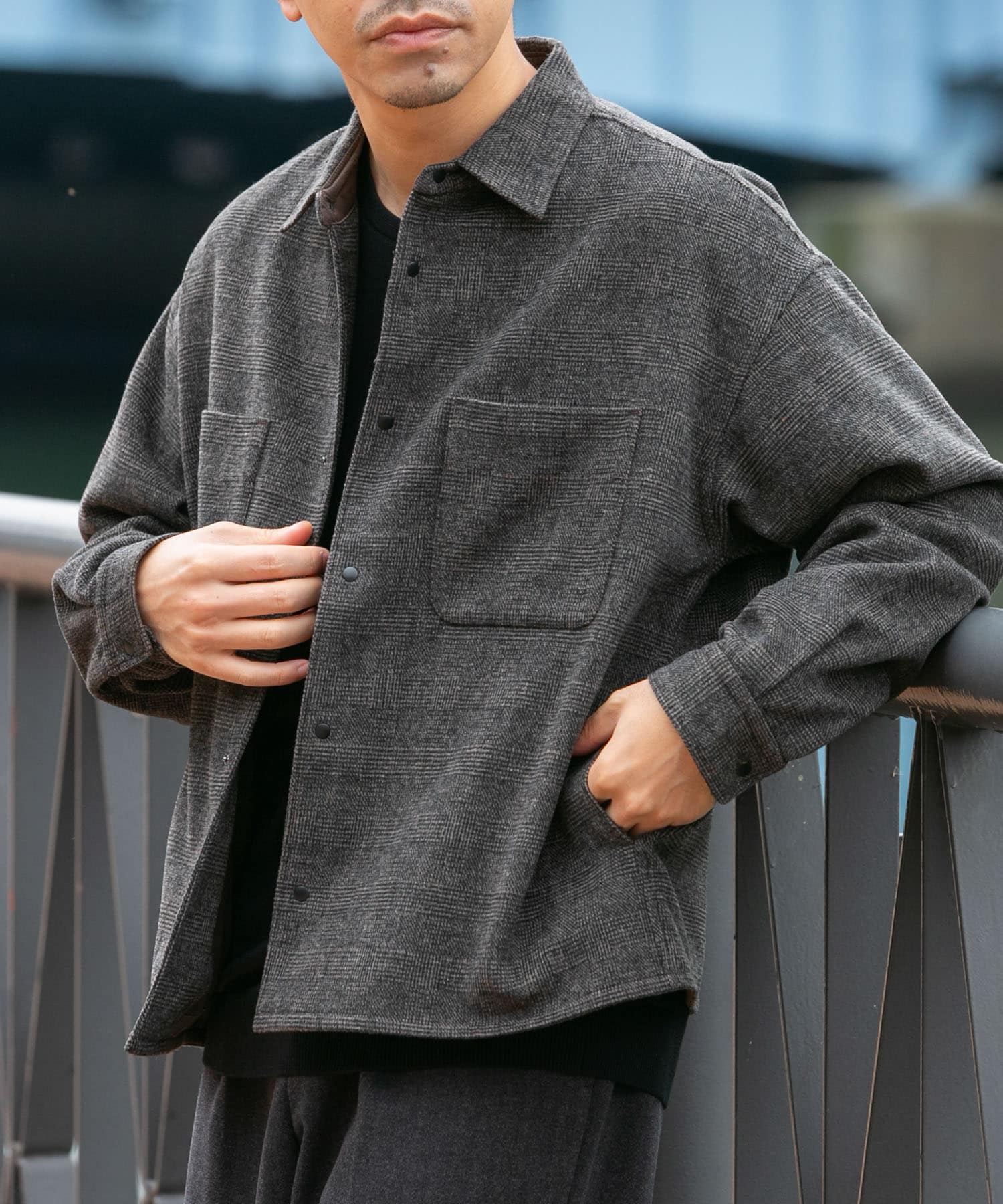 ウールライクCPOシャツブルゾン