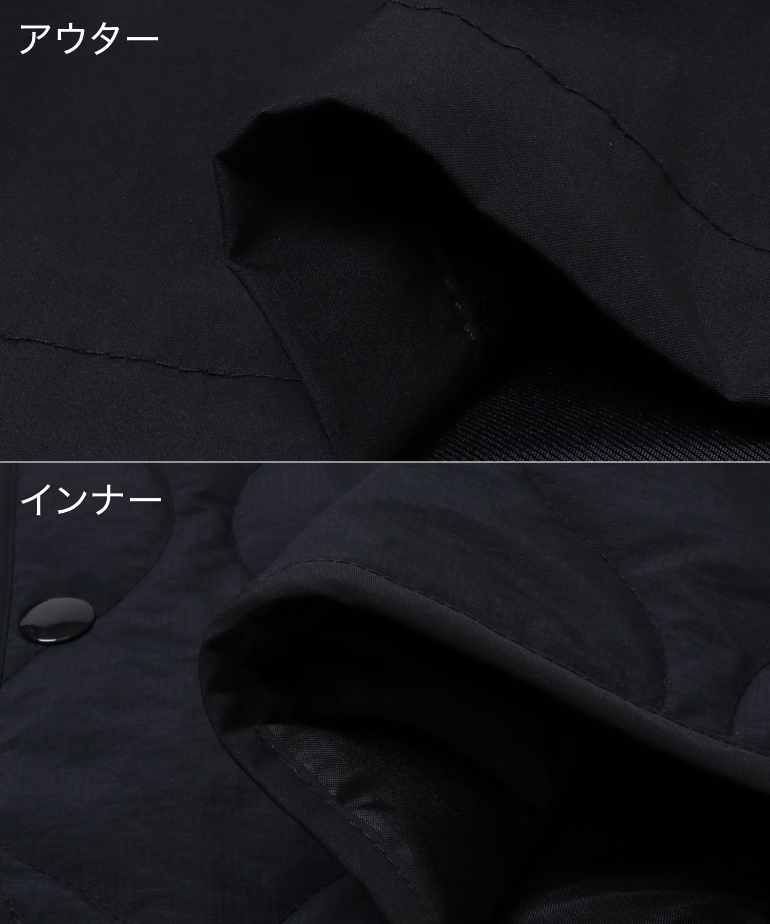 3WAYステンカラーハーフコート ライナーセット BLACK L