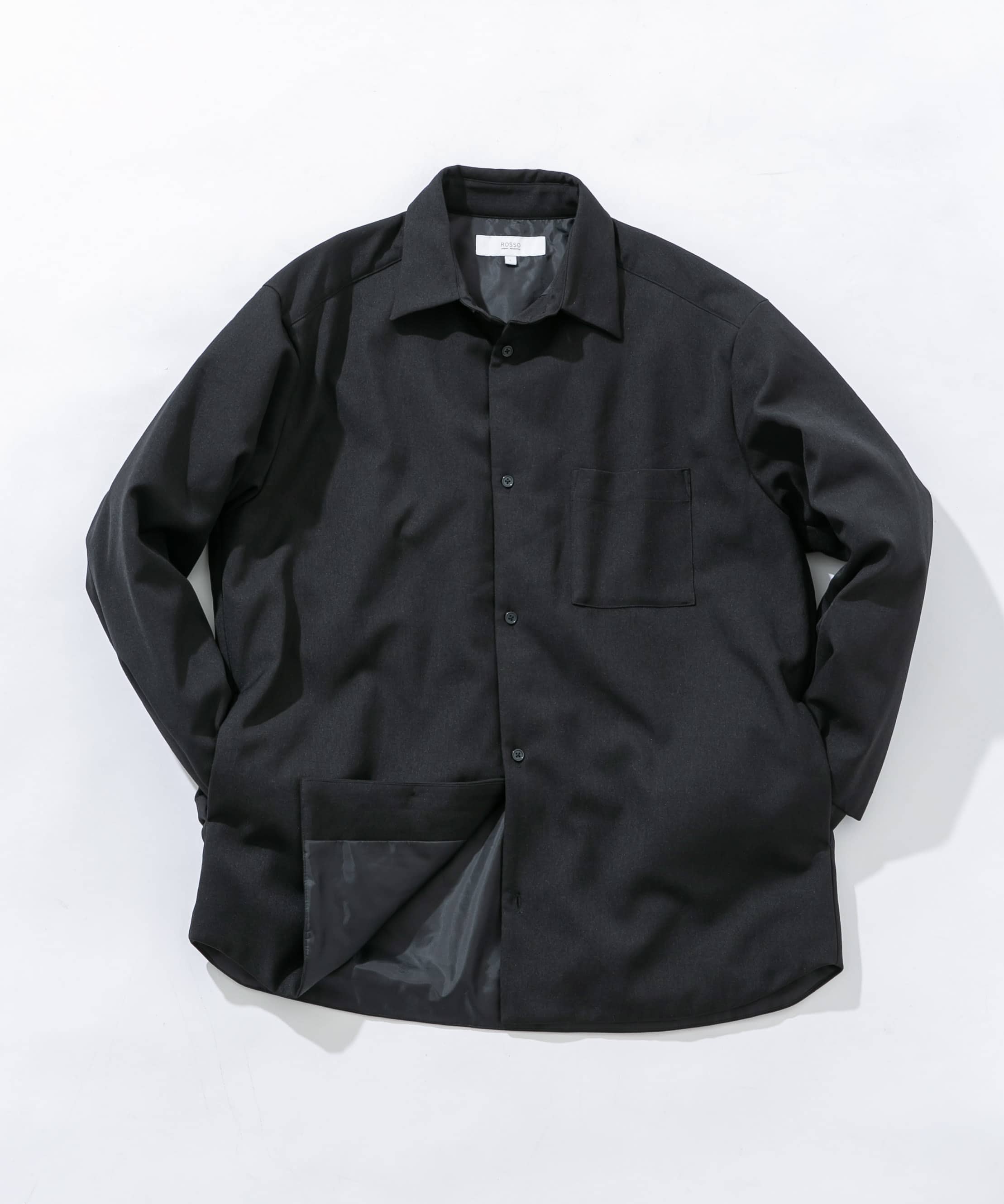 『XLサイズあり』ヒートパテッドシャツジャケット BLACK M