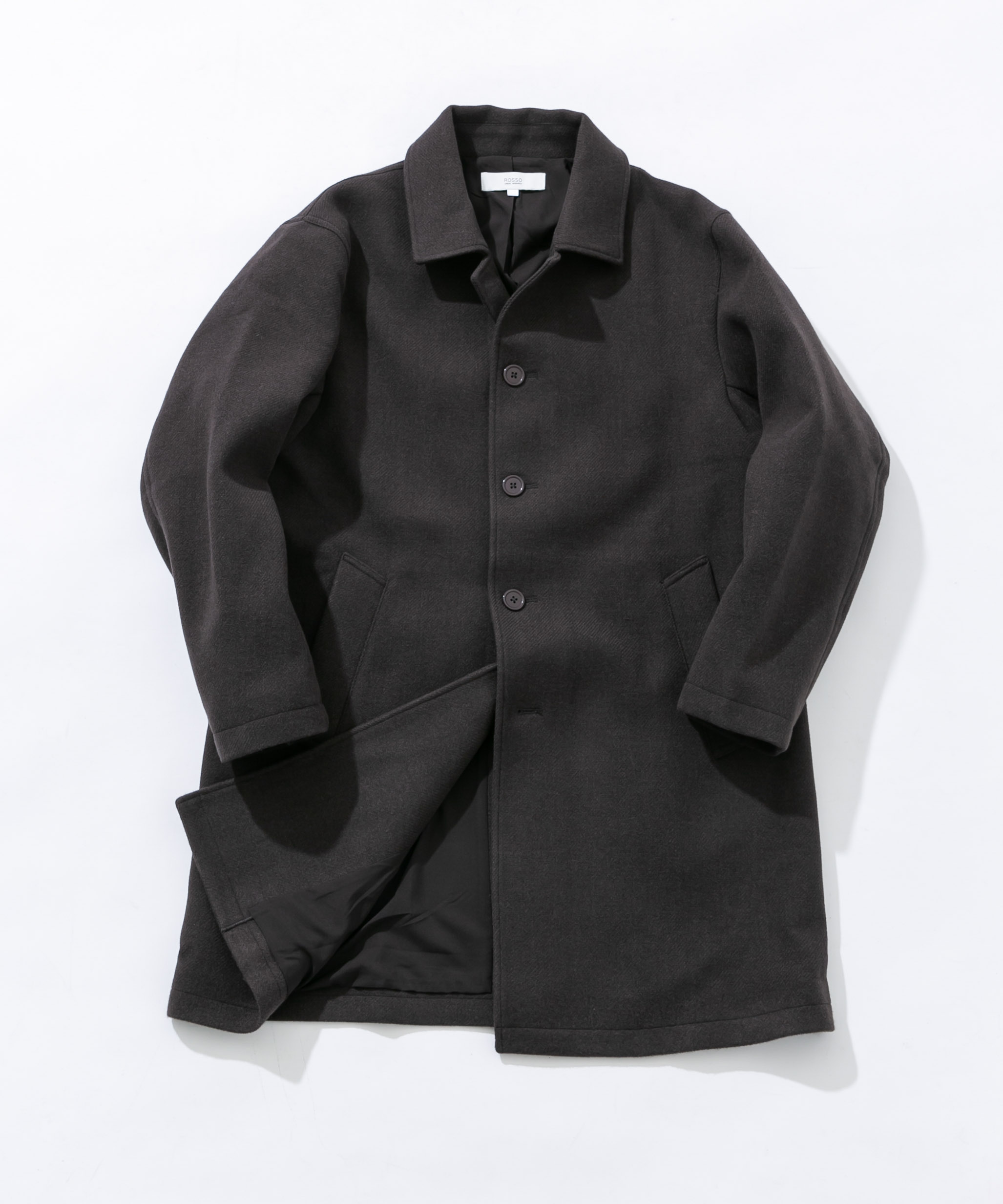 『XLサイズあり』light meltonステンカラーコート CHARCOAL M