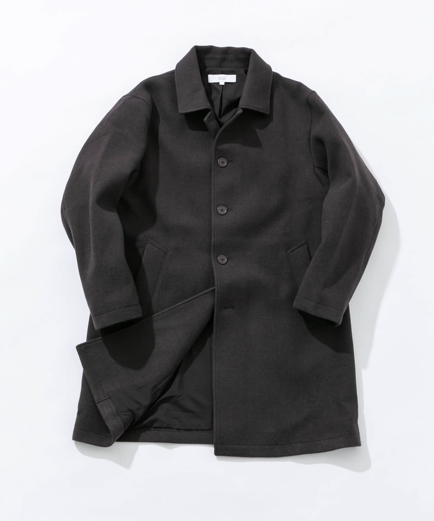 『XLサイズあり』light meltonステンカラーコート CHARCOAL M