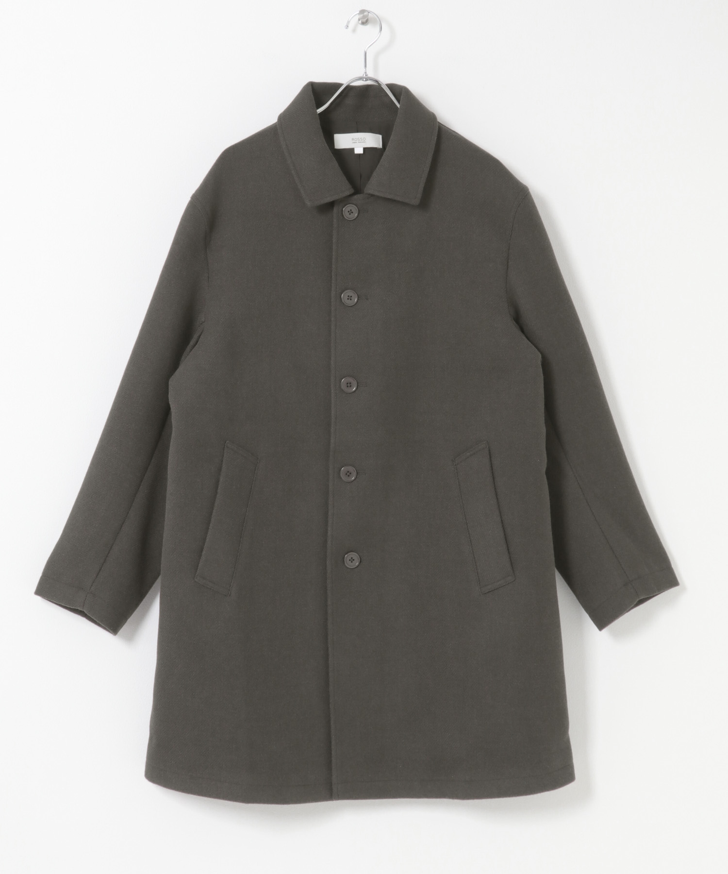 『XLサイズあり』light meltonステンカラーコート CHARCOAL M