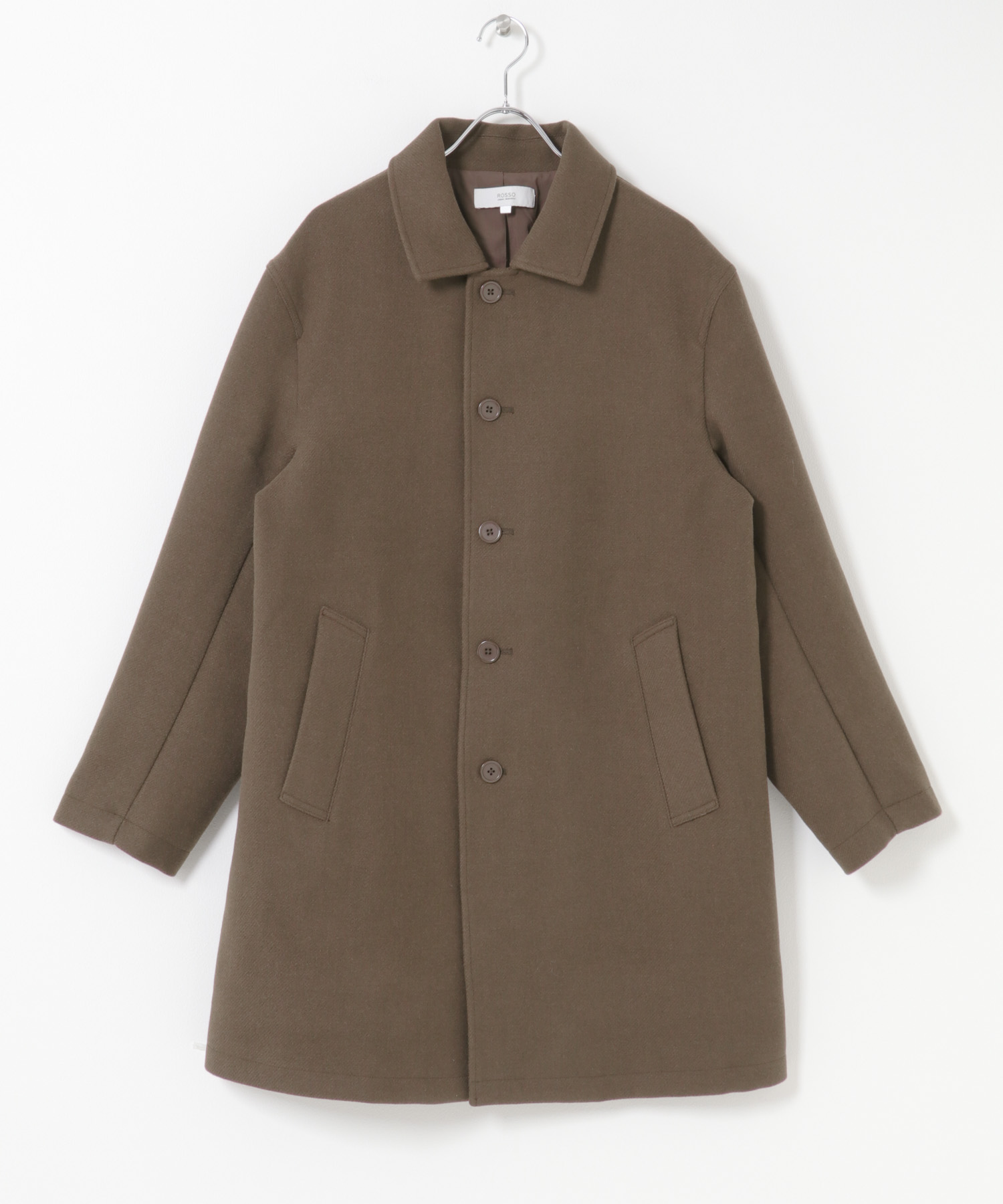 『XLサイズあり』light meltonステンカラーコート BROWN M