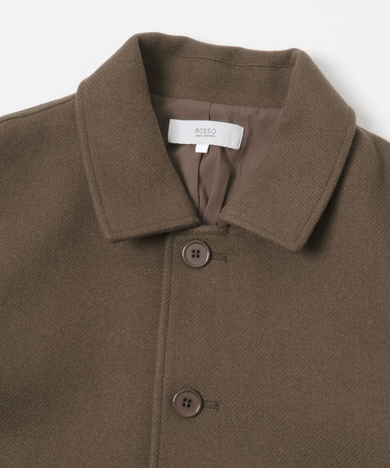 『XLサイズあり』light meltonステンカラーコート BROWN M