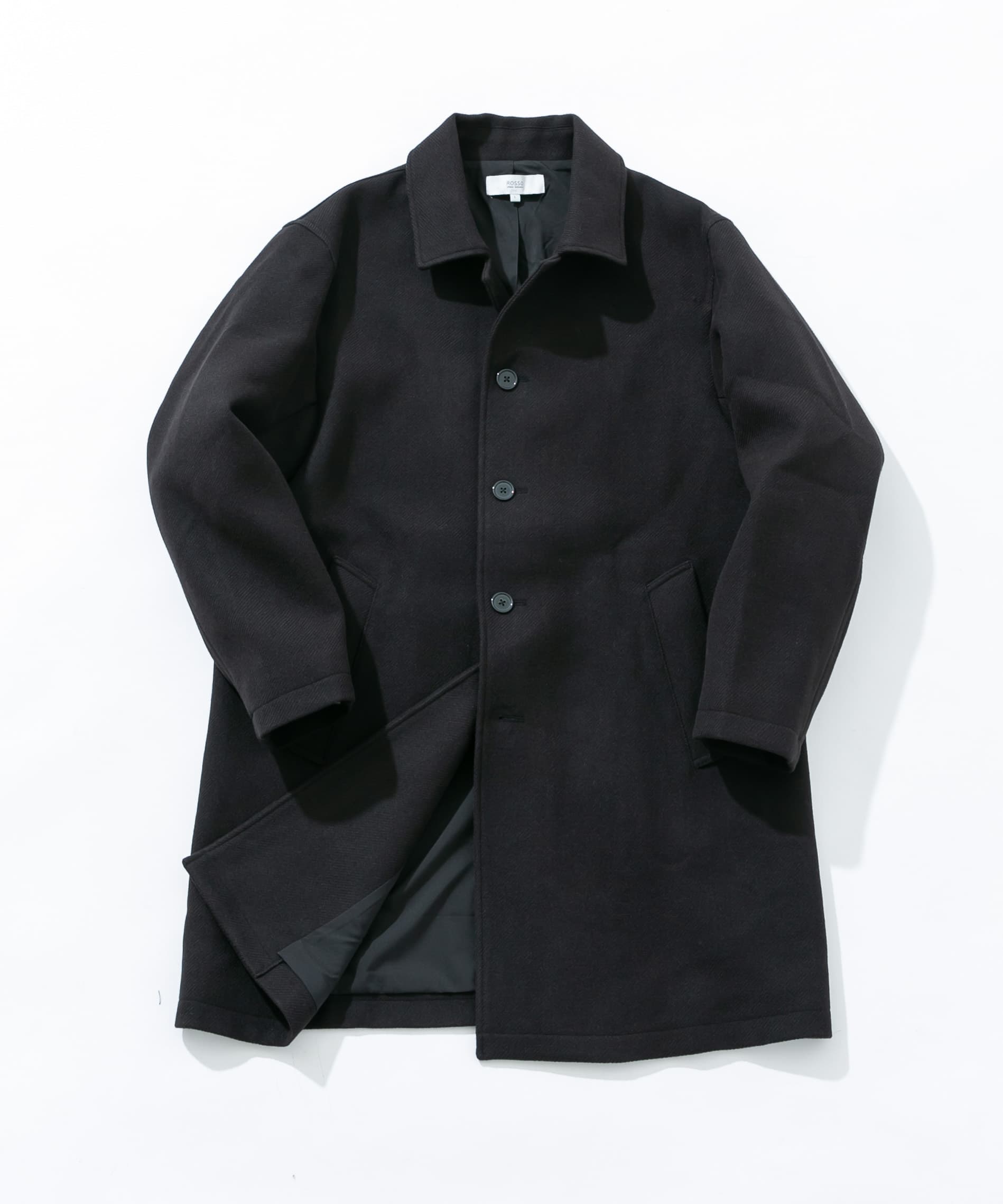 『XLサイズあり』light meltonステンカラーコート BLACK L