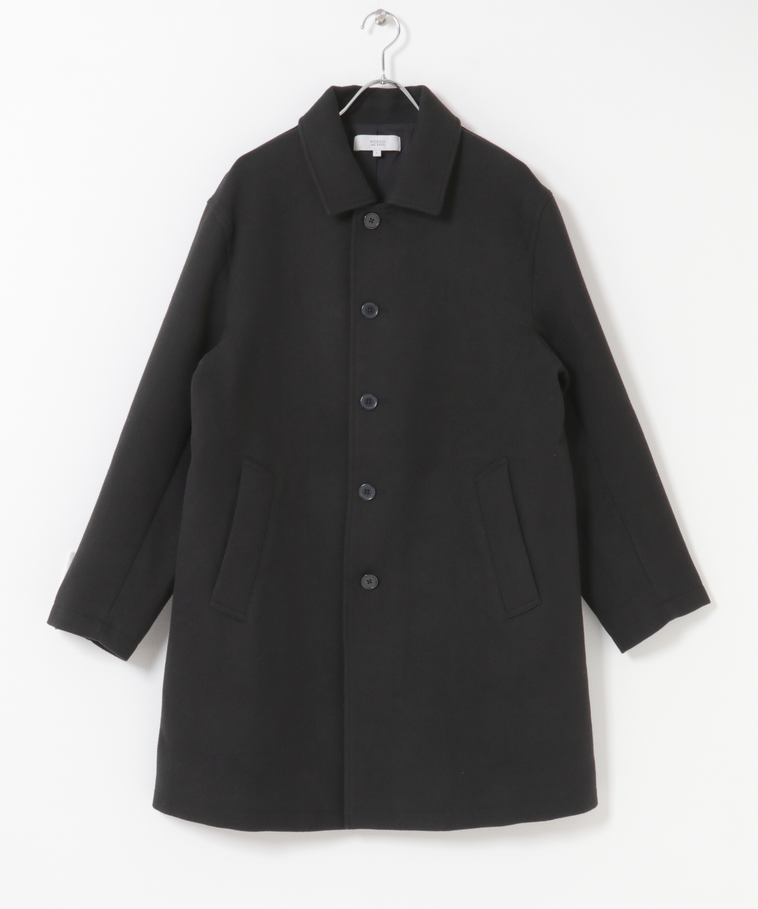 『XLサイズあり』light meltonステンカラーコート BLACK M