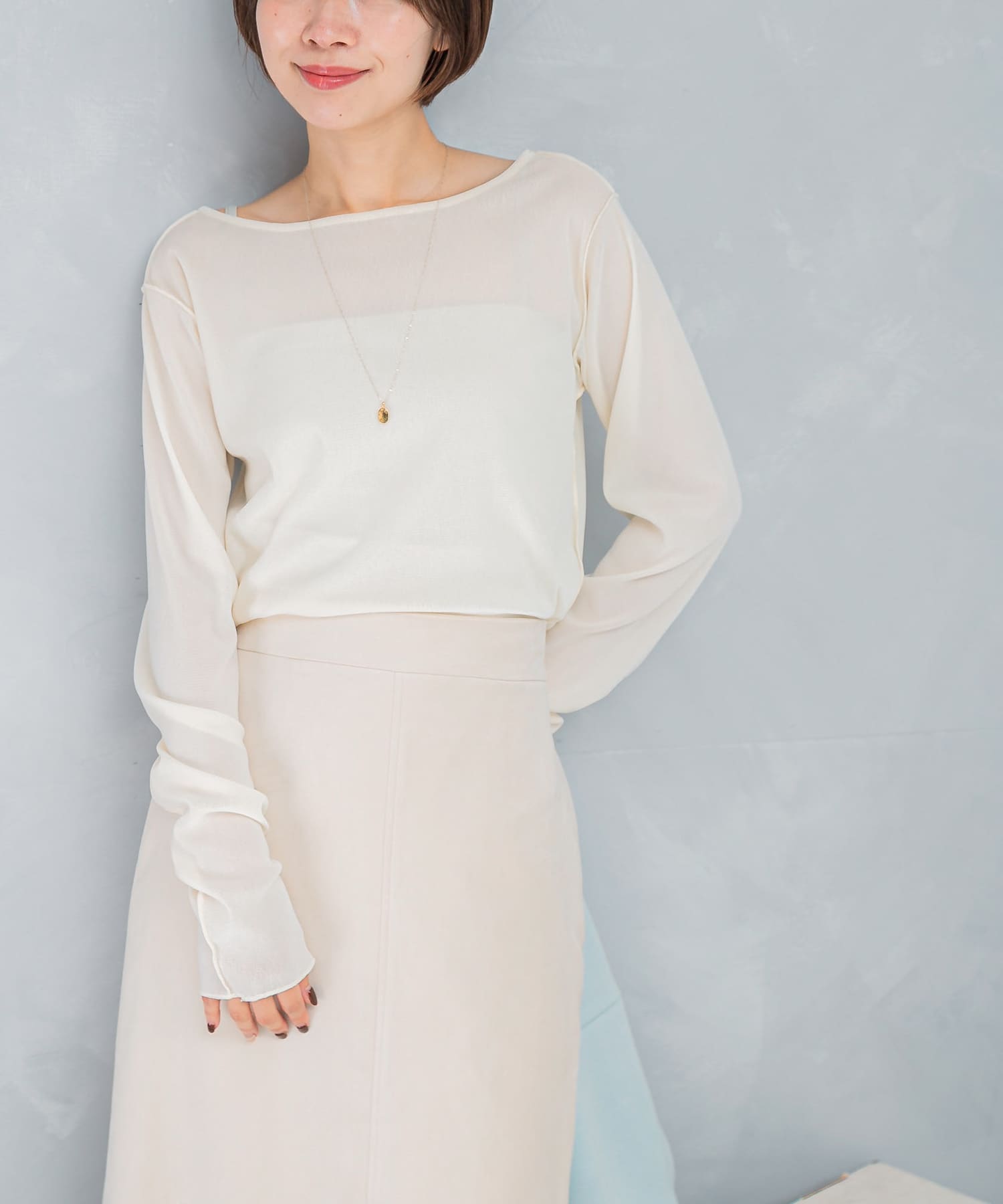 シアーベロアシームデザインプルオーバー