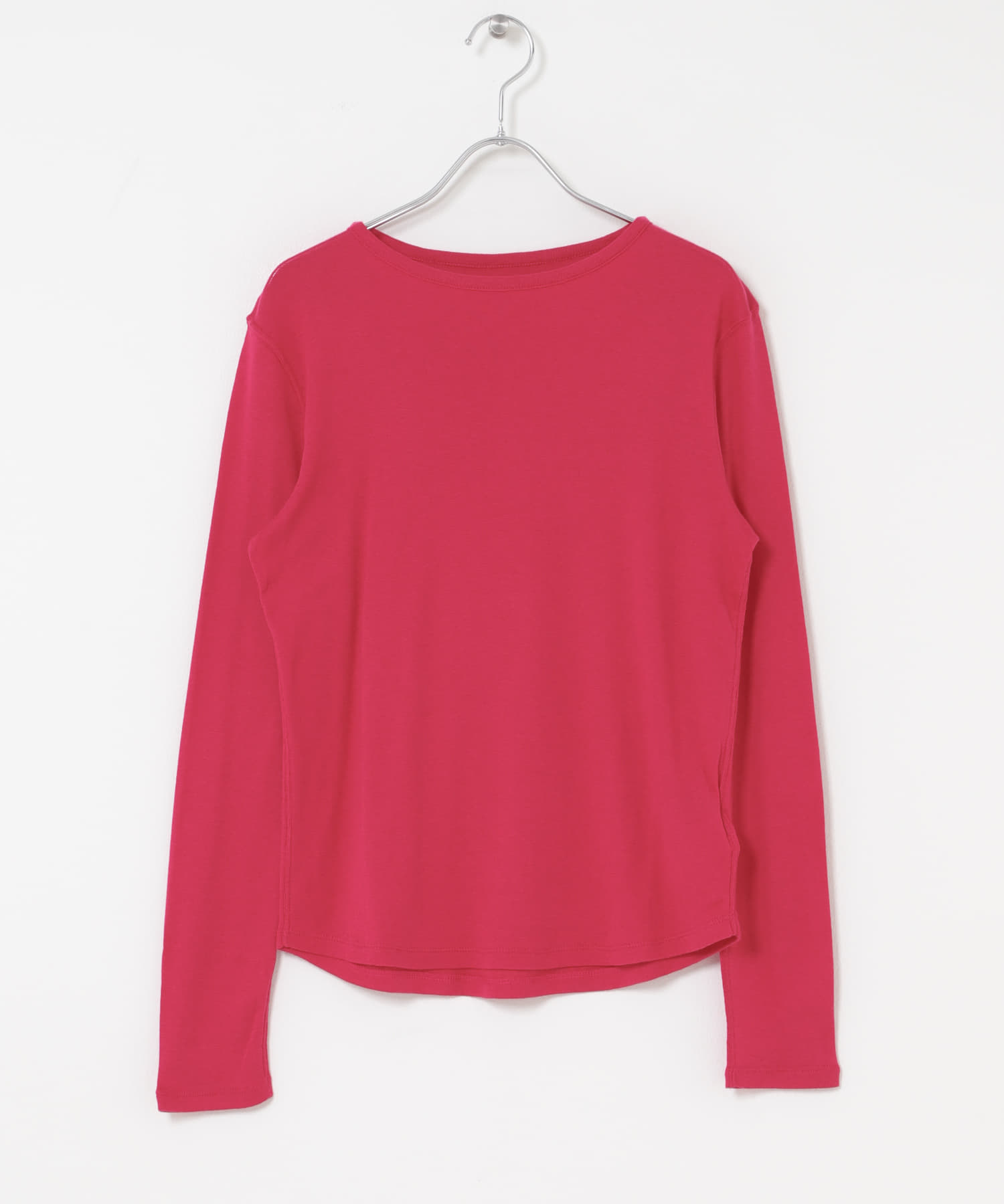 コットンカシミヤクルーネックカットソー PINK Free