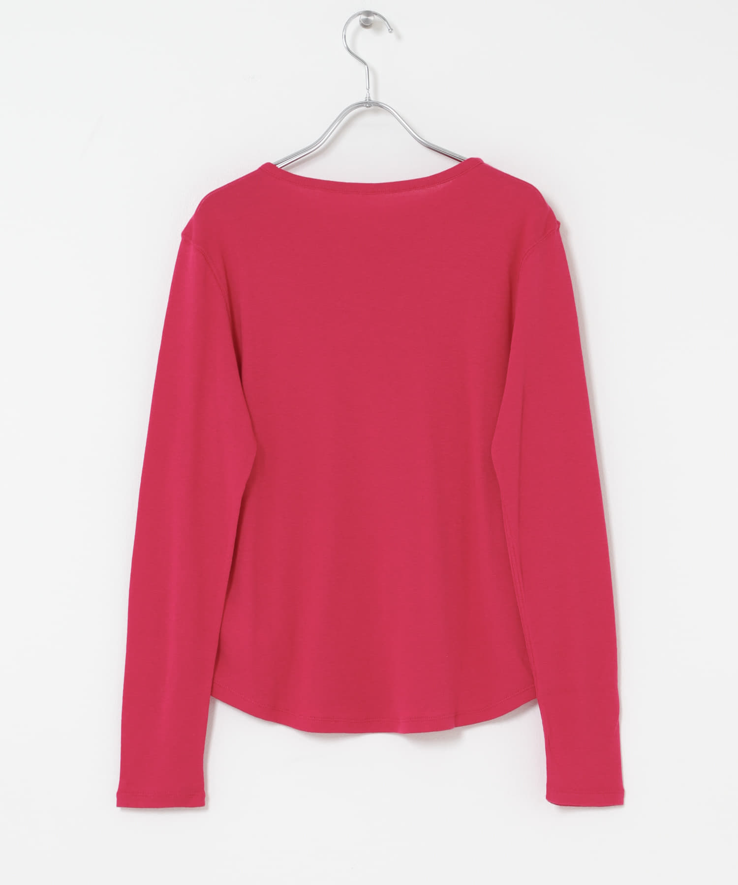 コットンカシミヤクルーネックカットソー PINK Free