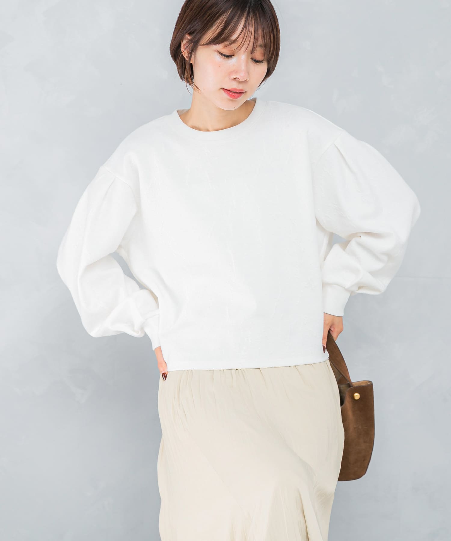 タックスリーブジャガードスウェット