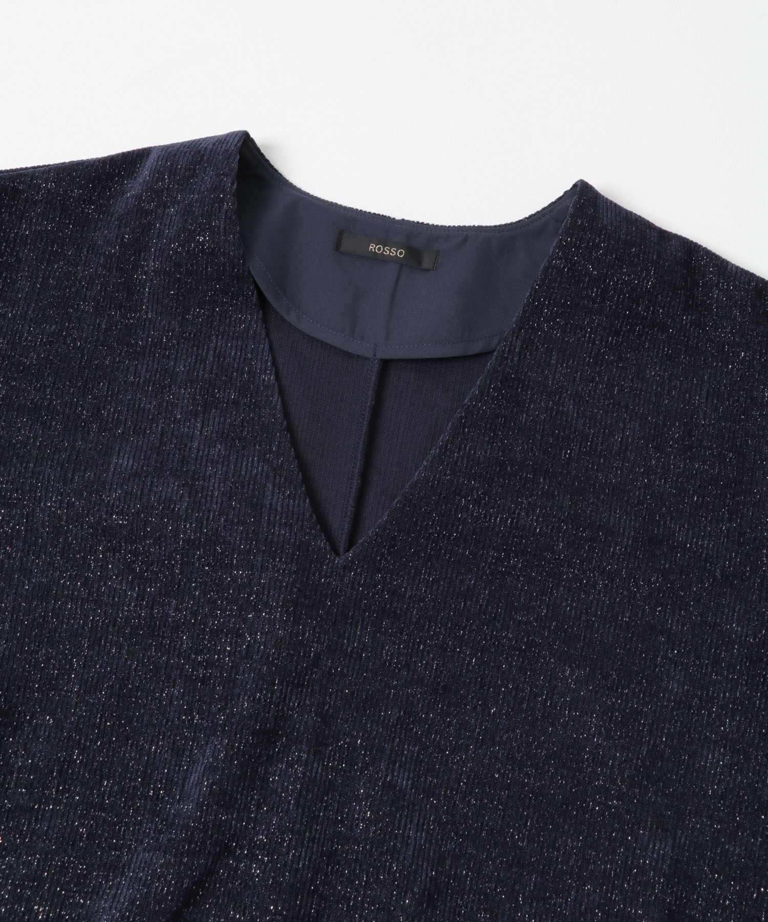 Vネックモールラメプルオーバー NAVY Free