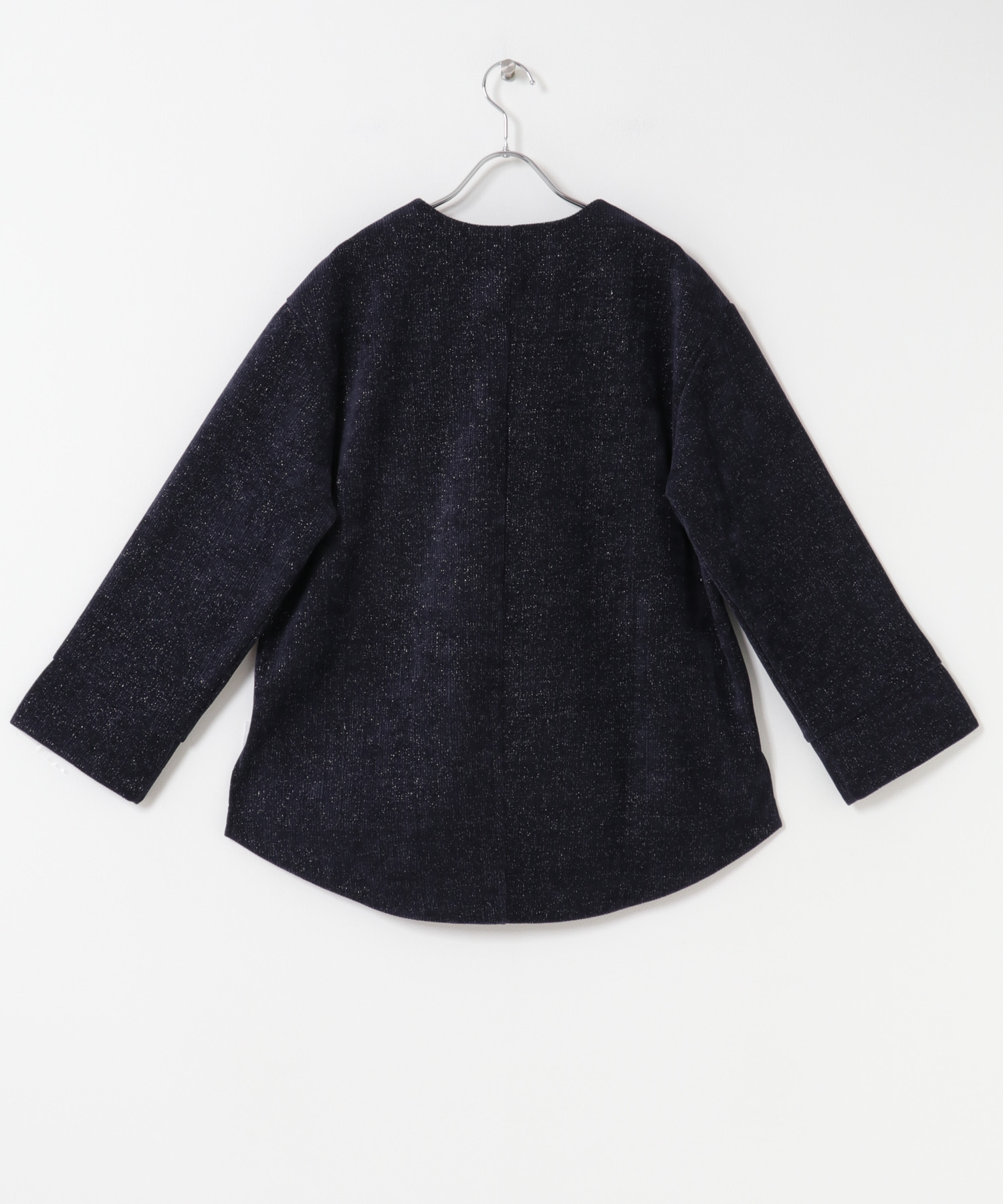 Vネックモールラメプルオーバー NAVY Free