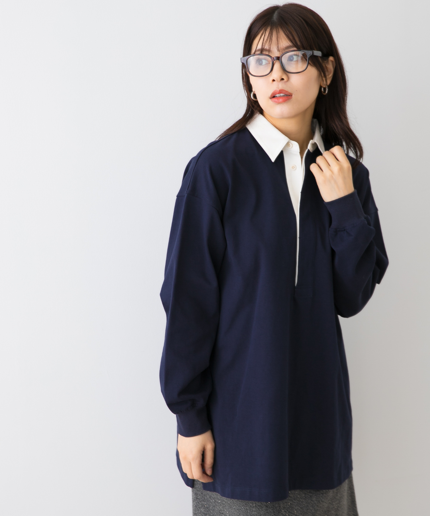 F by ROSSO ラガーチュニックプルオーバー(FREE BEIGE): トップス