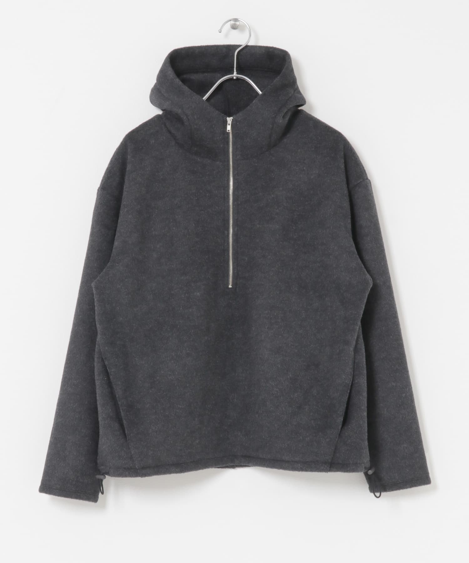 F by ROSSO　シャギーフリースハーフZIPパーカー C/GRAY Free