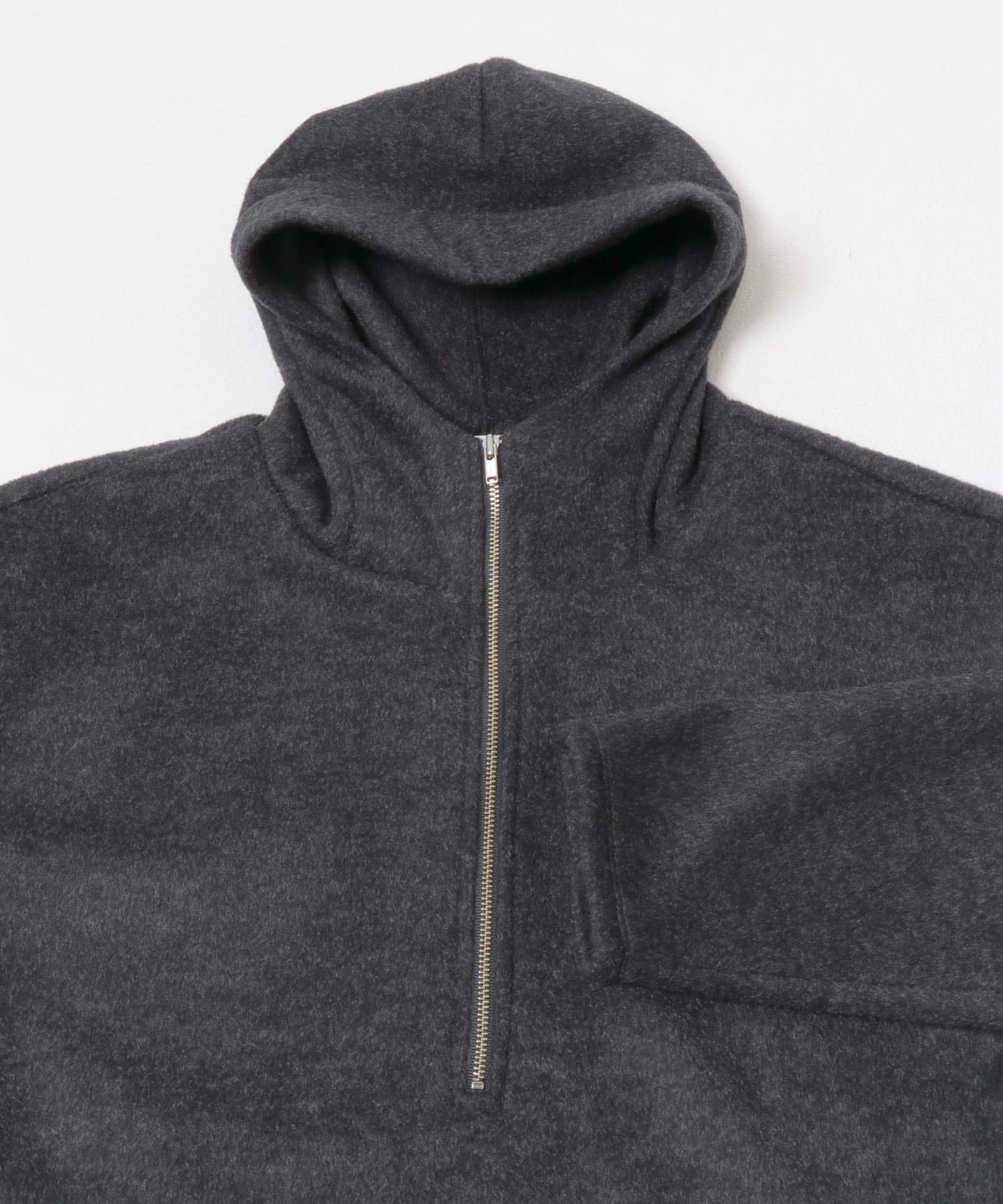 F by ROSSO　シャギーフリースハーフZIPパーカー C/GRAY Free